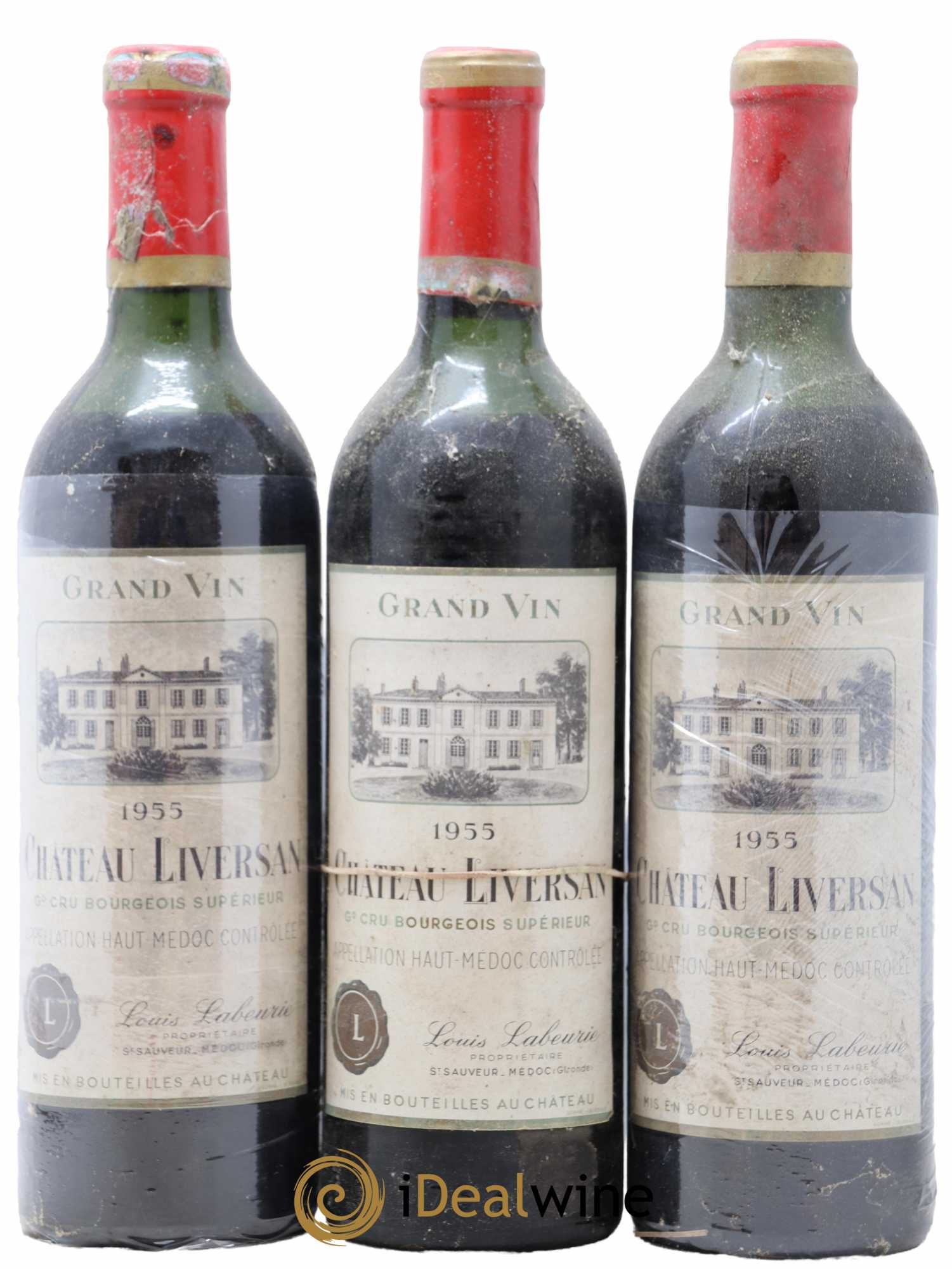 Château Liversan Cru Bourgeois 1955 - Lot de 3 bouteilles - 0