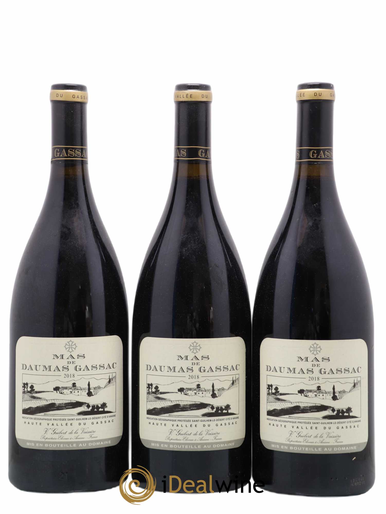 Saint-Guilhem-le-Désert - Cité d'Aniane Mas Daumas Gassac Famille Guibert de La Vaissière 2018 - Lot de 3 magnums - 0