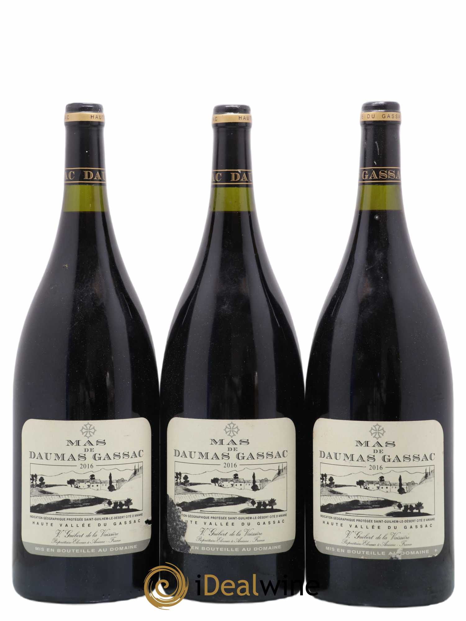 Saint-Guilhem-le-Désert - Cité d'Aniane Mas Daumas Gassac Famille Guibert de La Vaissière 2016 - Lot de 3 magnums - 0