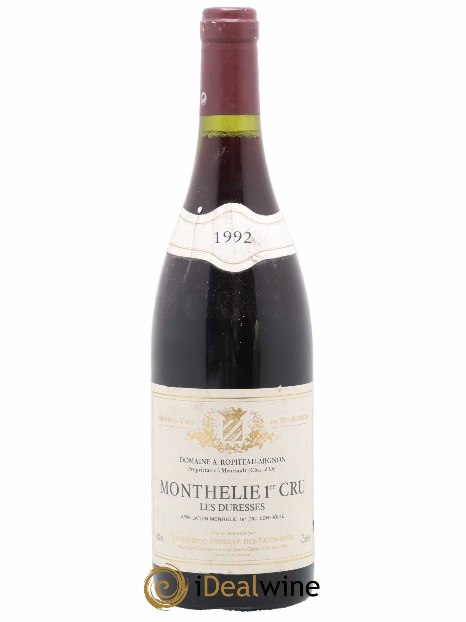 Monthélie 1er Cru Les Duresses Domaine Ropiteau Mignon 1992 - Posten von 1 Flasche - 0