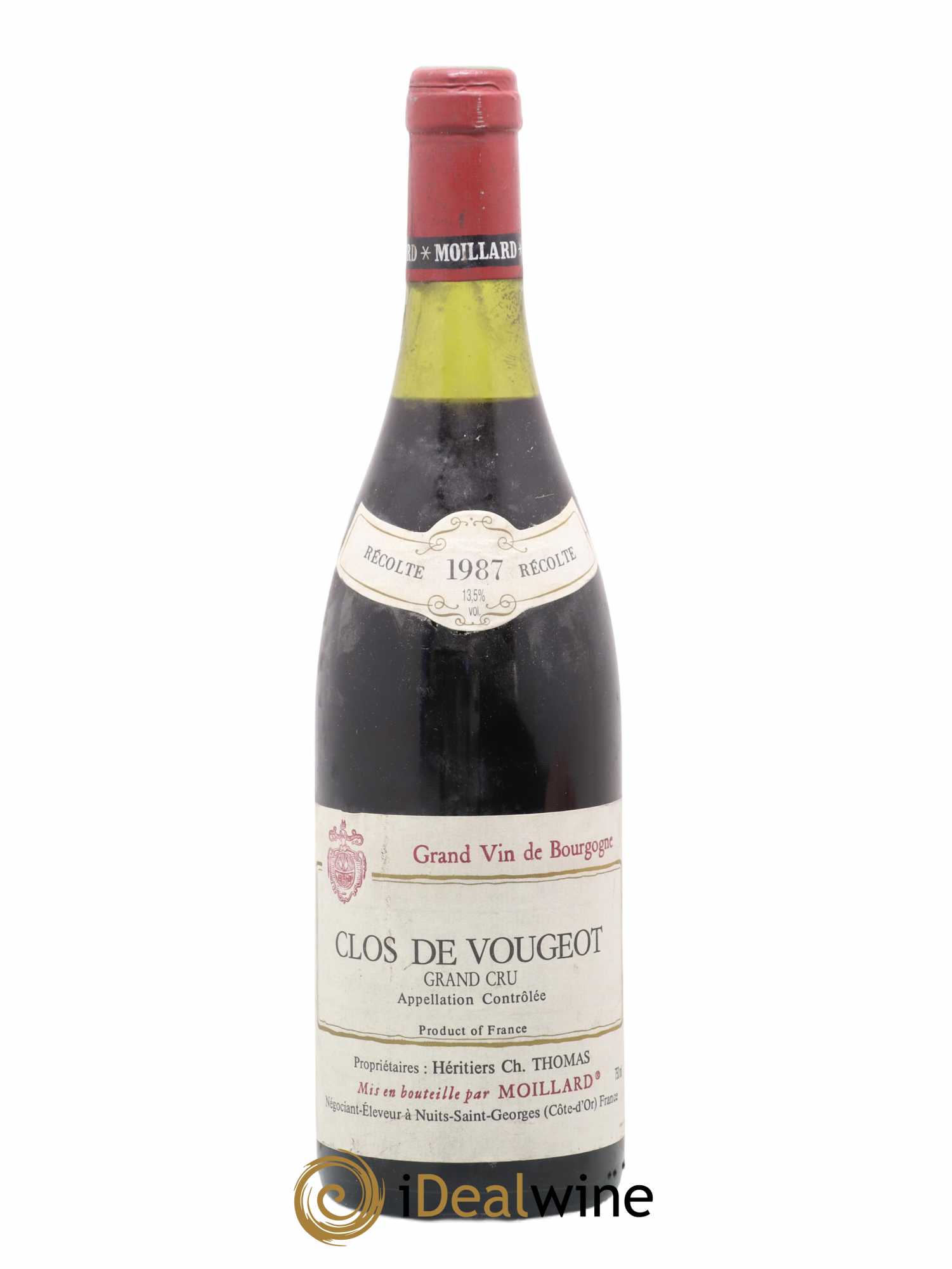 Clos de Vougeot Grand Cru Domaine Moillard 1987 - Lot de 1 bouteille - 0