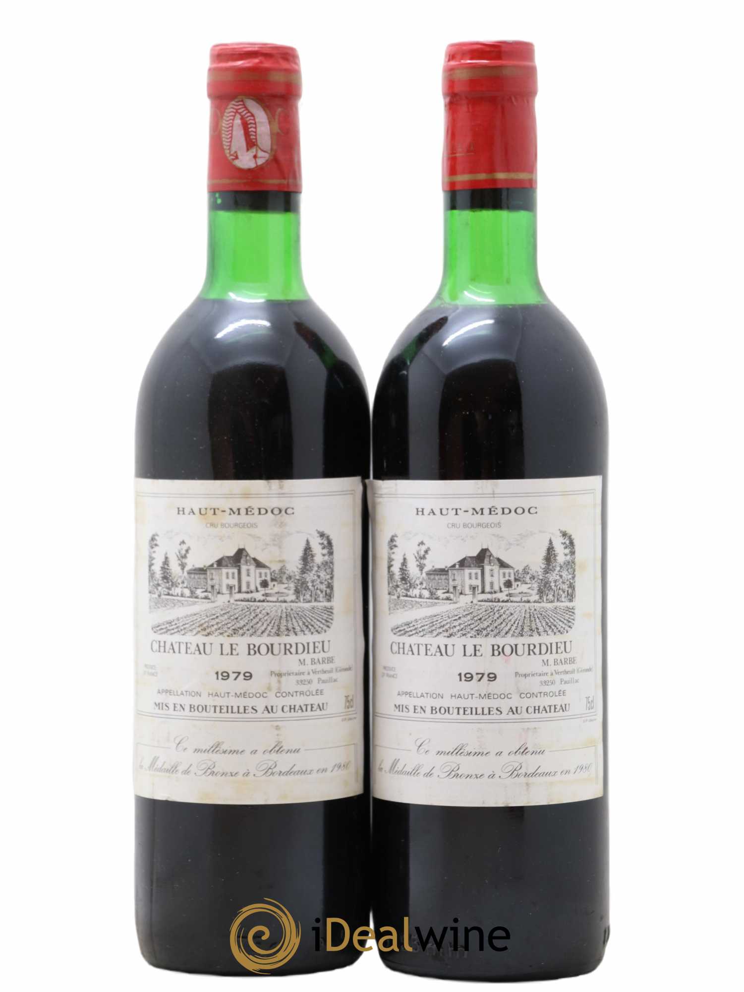 Château le Bourdieu Cru Bourgeois 1979 - Lot de 2 bouteilles - 0