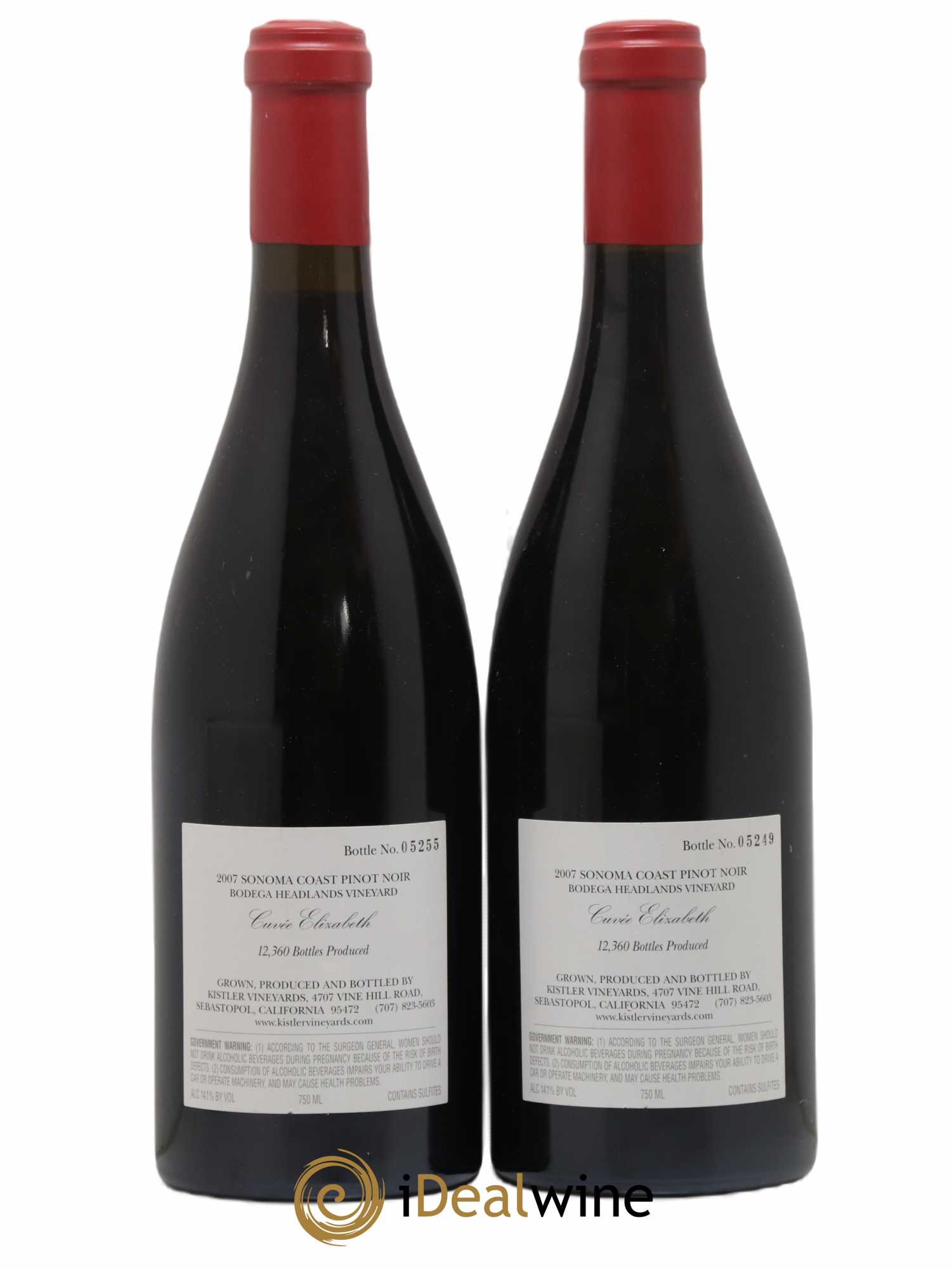 Sonoma Pinot Noir Cuvée Elisabeth Kistler 2007 - Lot de 2 bouteilles - 1