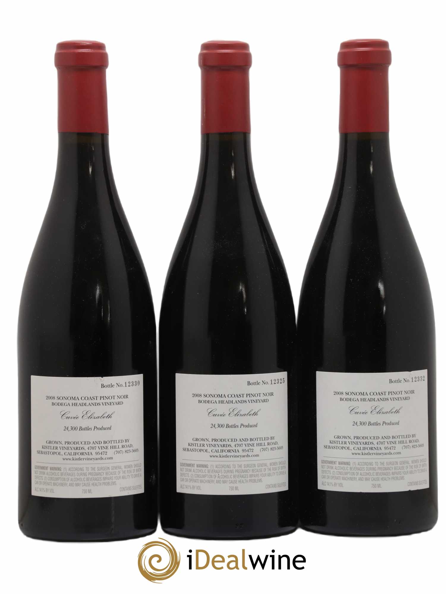 Sonoma Pinot Noir Cuvée Elisabeth Kistler 2008 - Lot de 3 bouteilles - 1