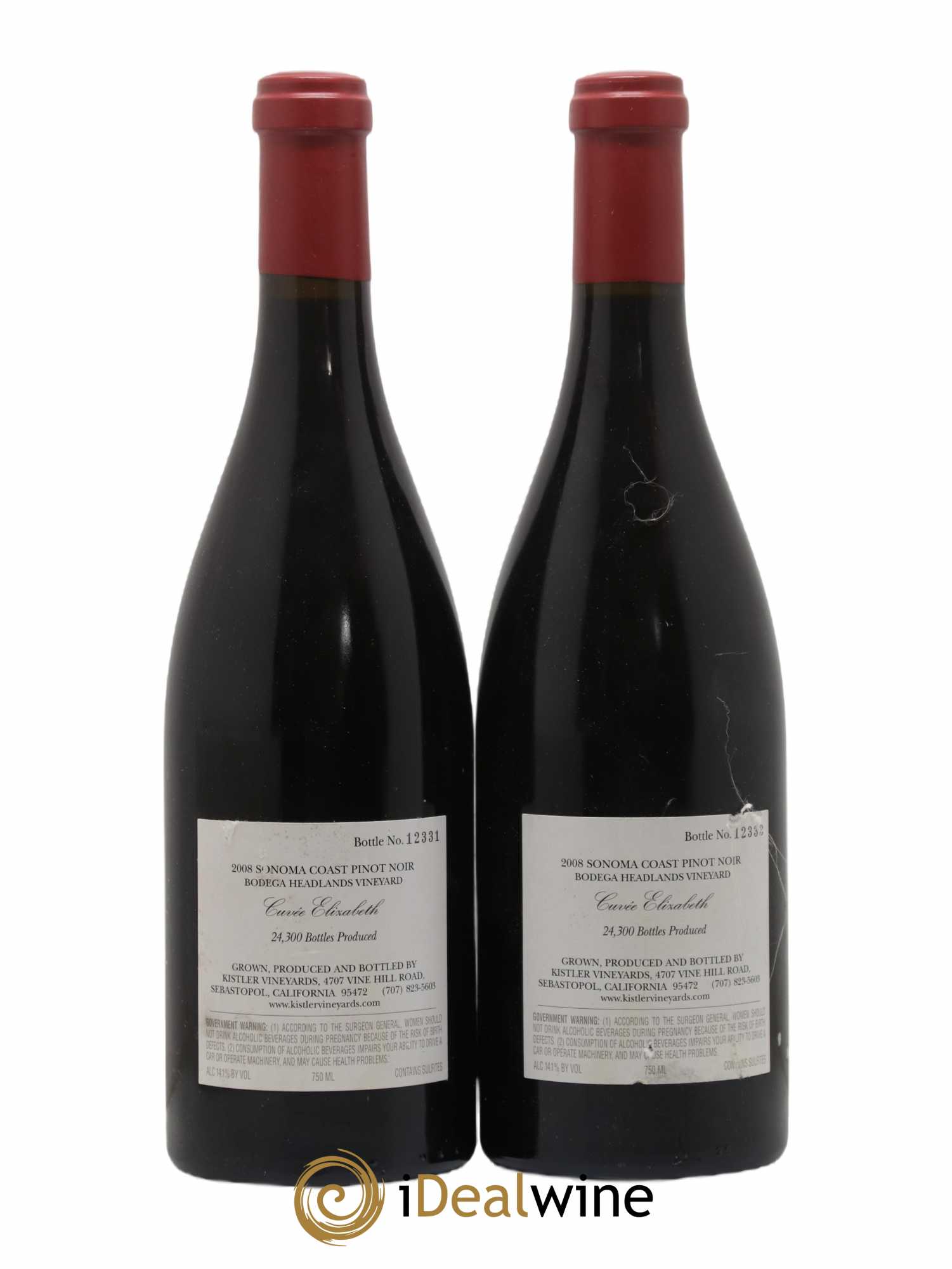 Sonoma Pinot Noir Cuvée Elisabeth Kistler 2008 - Lot de 2 bouteilles - 1