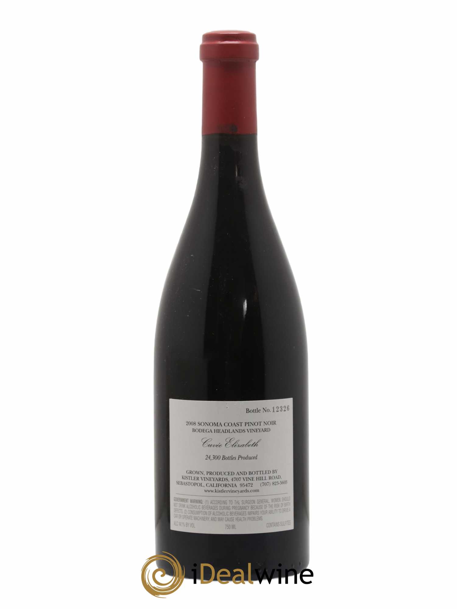 Sonoma Pinot Noir Cuvée Elisabeth Kistler 2008 - Lot de 1 bouteille - 1