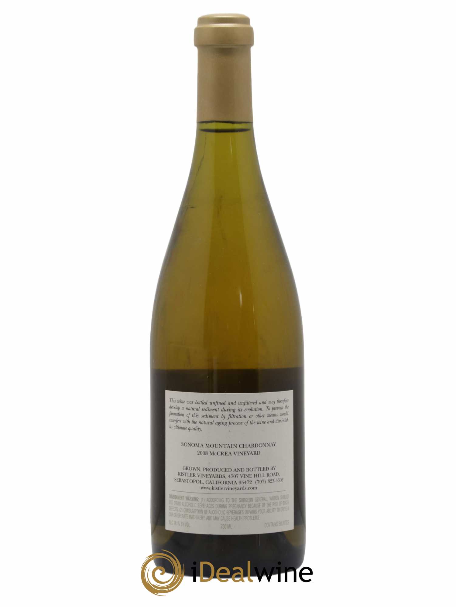 Sonoma Mountain Mc Crea Vineyard Chardonnay Kistler 2008 - Lot de 1 bouteille - 1