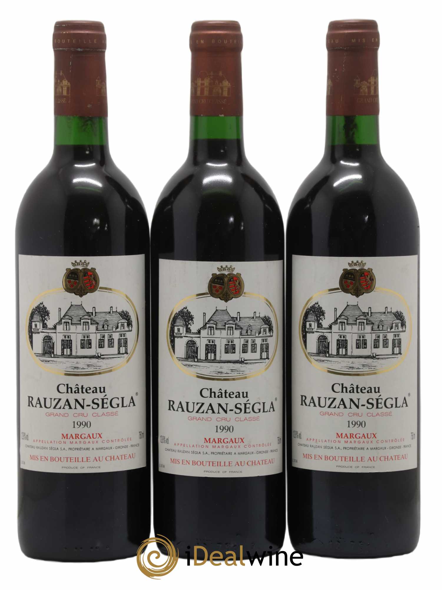 Château Rauzan Ségla Grand Cru Classé 1990 - Lot de 3 bouteilles - 0