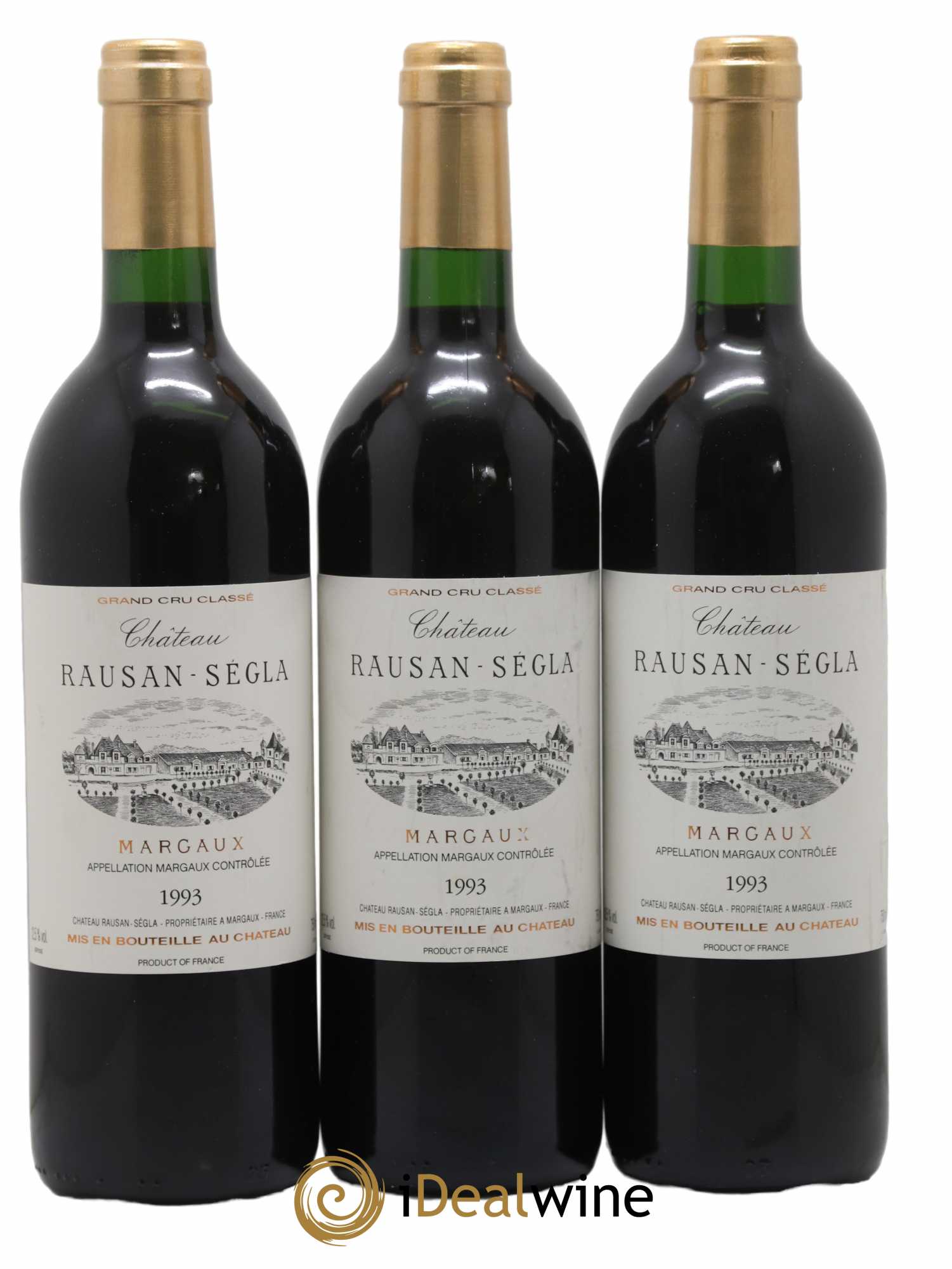 Château Rauzan Ségla Grand Cru Classé 1993 - Lot de 3 bouteilles - 0
