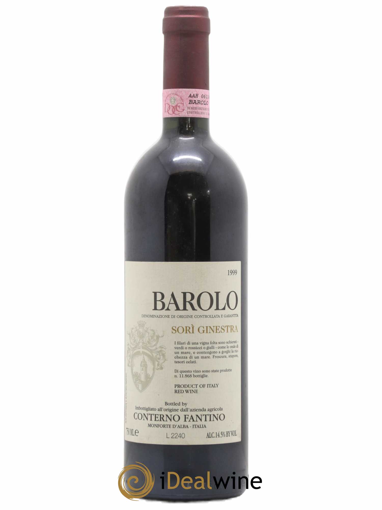 Barolo DOCG Sori Ginestra Conterno Fantino 1999 - Lot de 1 bouteille - 0