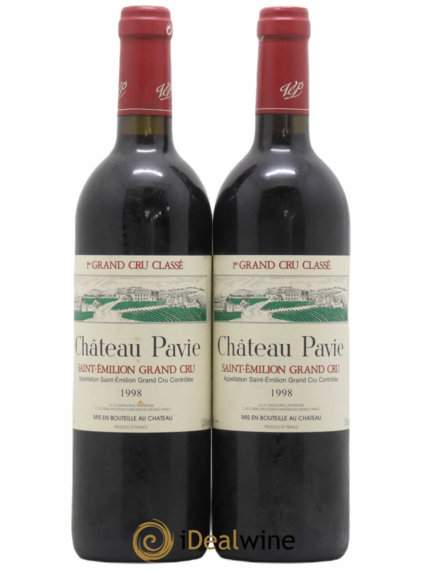 Château Pavie 1er Grand Cru Classé A 1998 - Lot de 2 bouteilles - 0