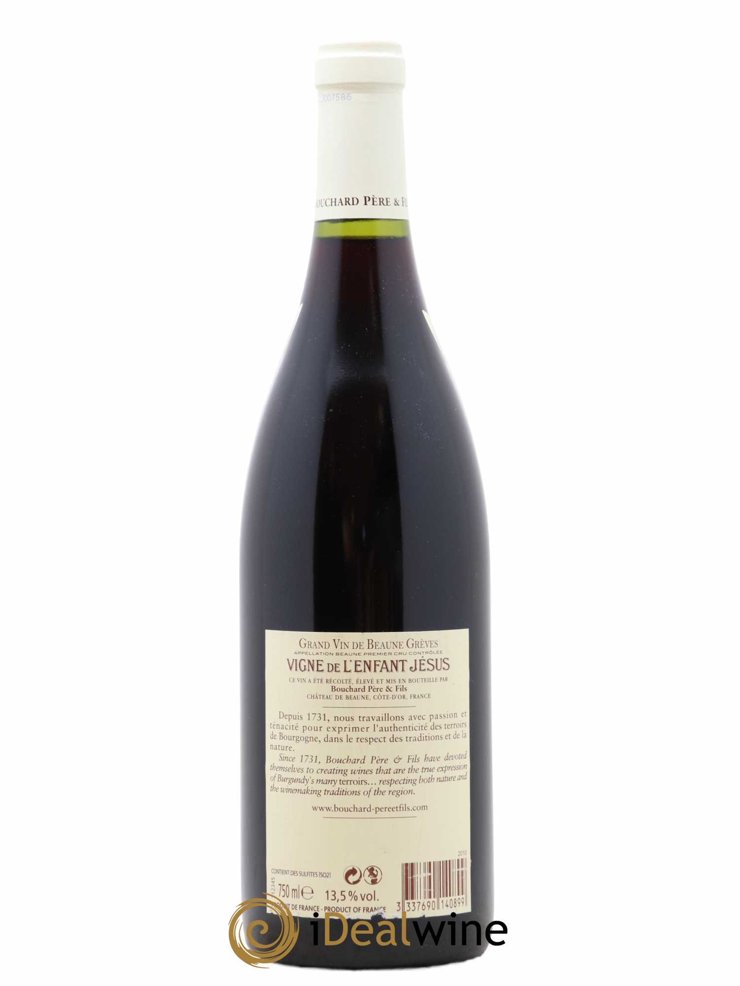 Beaune 1er Cru Grèves - Vigne de l'Enfant Jésus Bouchard Père & Fils 2010 - Lot de 1 bouteille - 1