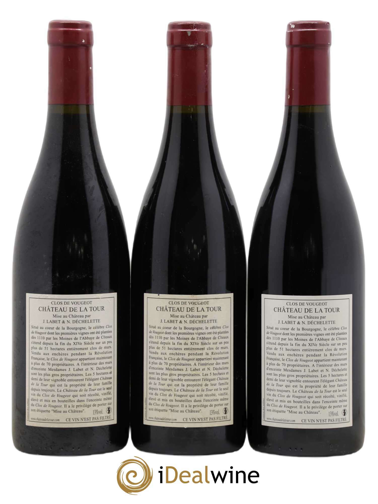 Clos de Vougeot Grand Cru Château de La Tour 2007 - Lot de 3 bouteilles - 1