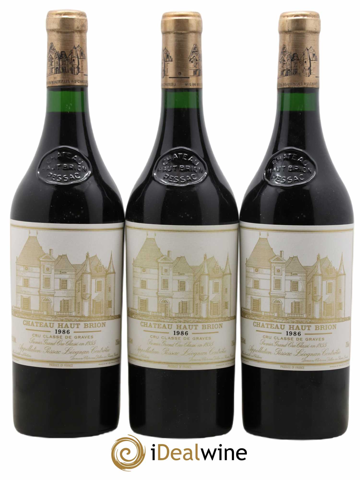 Château Haut Brion 1er Grand Cru Classé 1986 - Lot de 3 bouteilles - 0