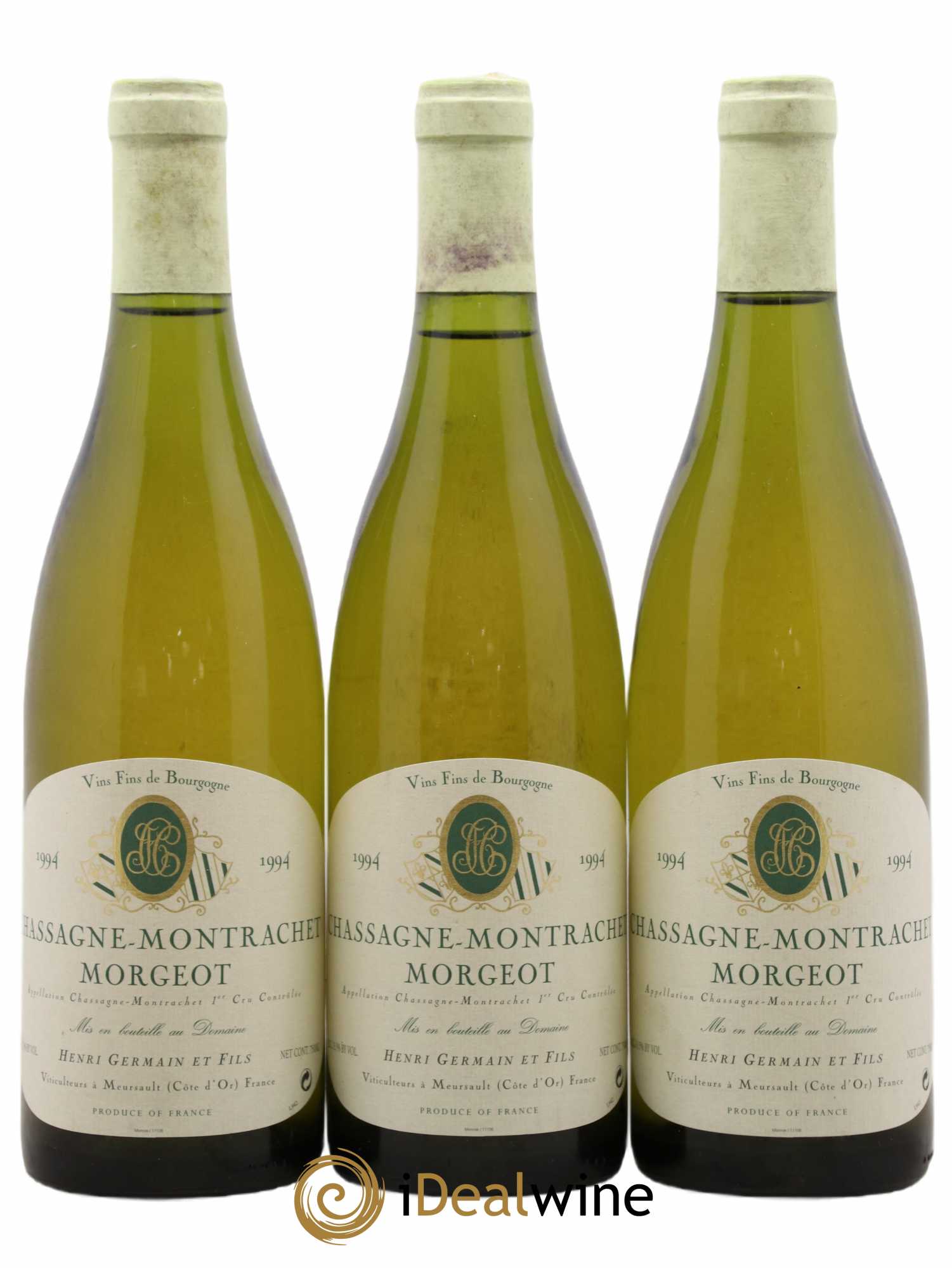 Chassagne-Montrachet 1er Cru Morgeot Henri Germain 1994 - Lot de 3 bouteilles - 0
