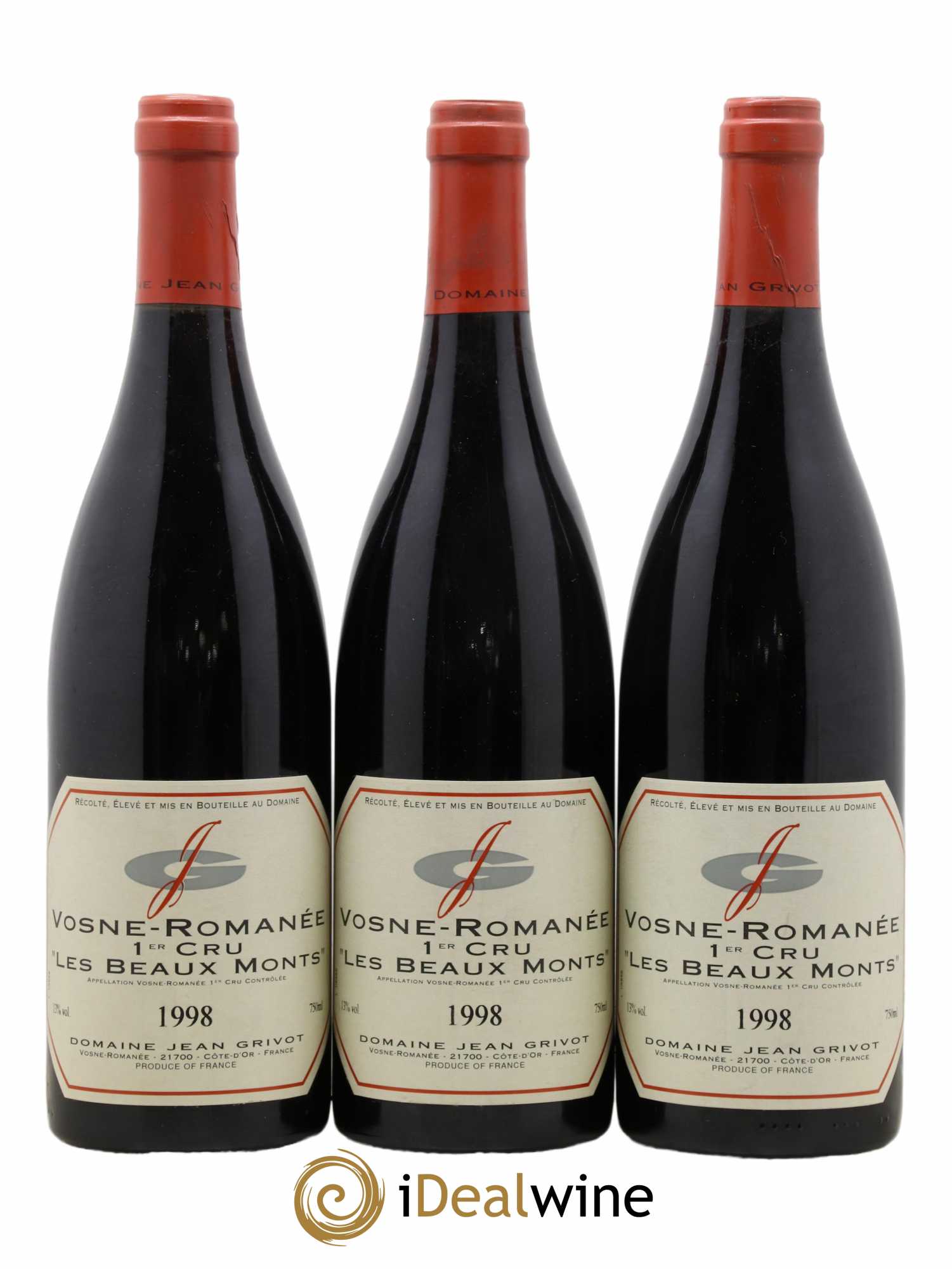 Vosne-Romanée 1er Cru Les Beaux-Monts Jean Grivot 1998 - Lot de 3 bouteilles - 0