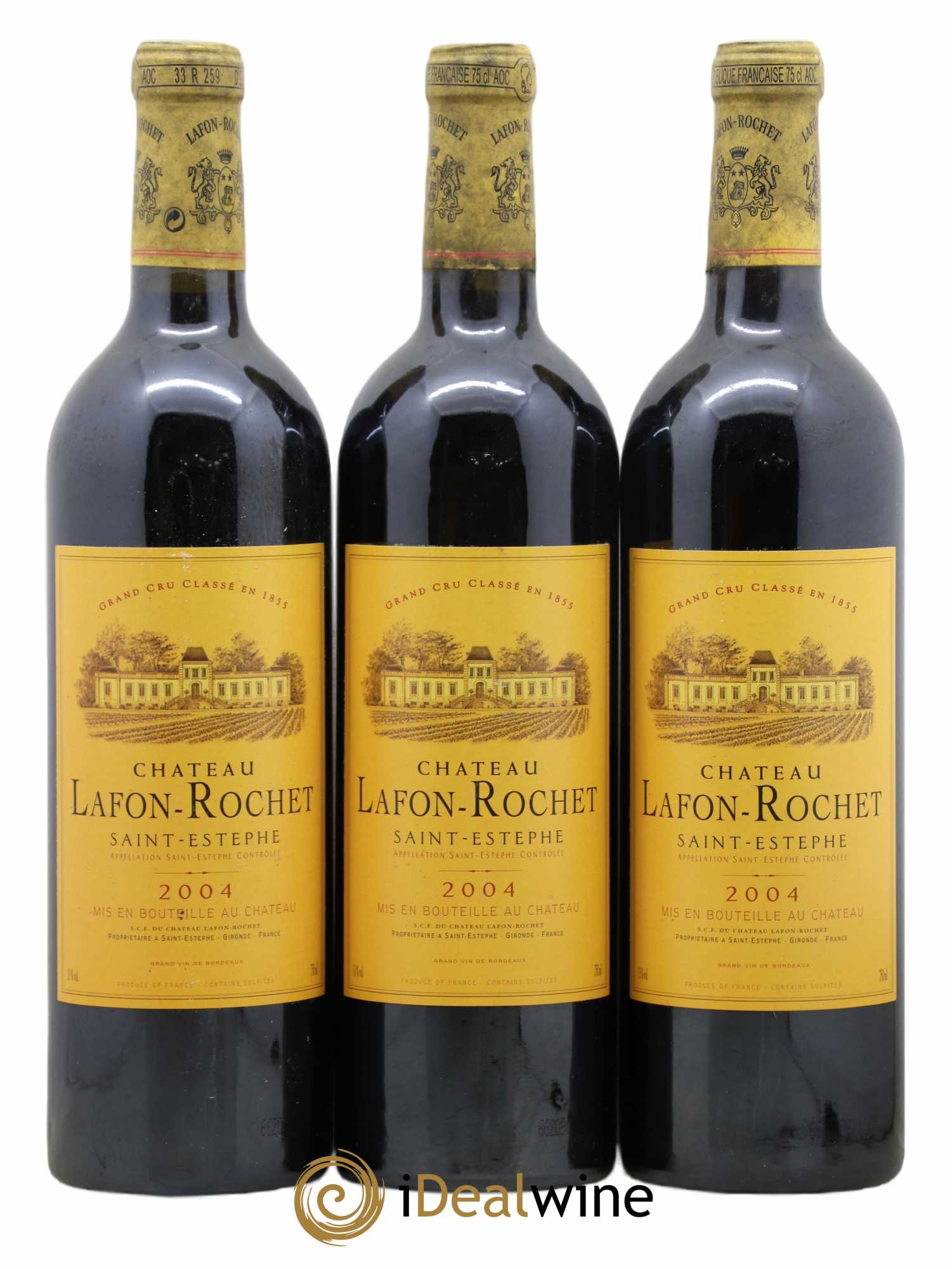 Château Lafon Rochet 4ème Grand Cru Classé 2004 - Lot de 3 bouteilles - 0
