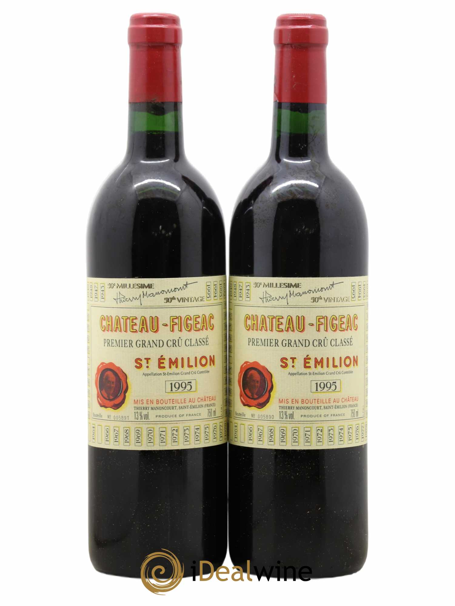 Château Figeac 1er Grand Cru Classé A 1995 - Lot de 2 bouteilles - 0