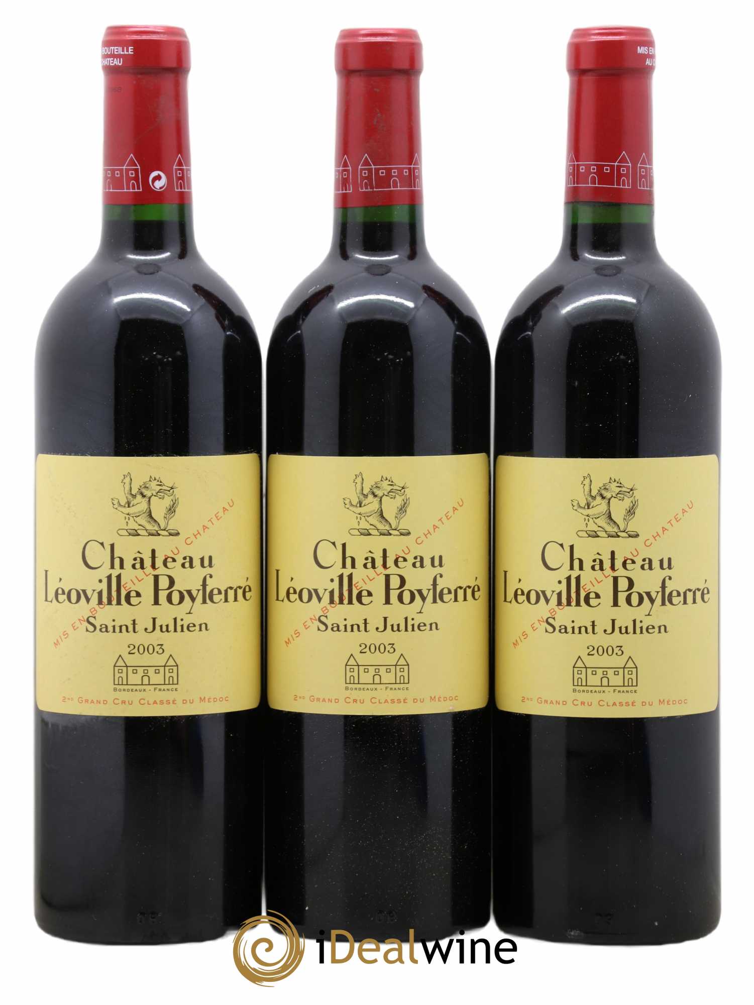 Château Léoville Poyferré 2ème Grand Cru Classé 2003 - Lot de 3 bouteilles - 0