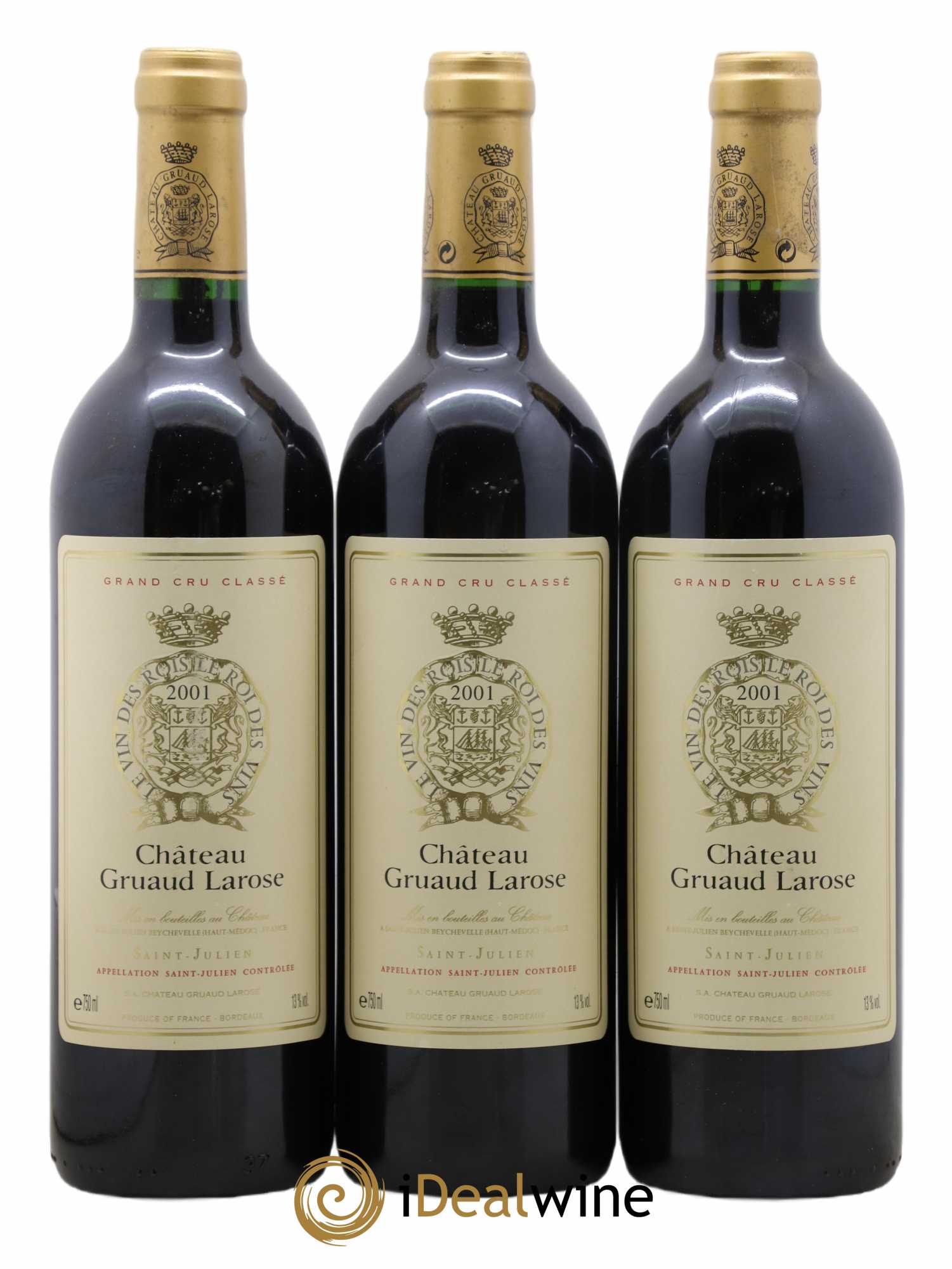 Château Gruaud Larose 2ème Grand Cru Classé 2001 - Lot de 3 bouteilles - 0