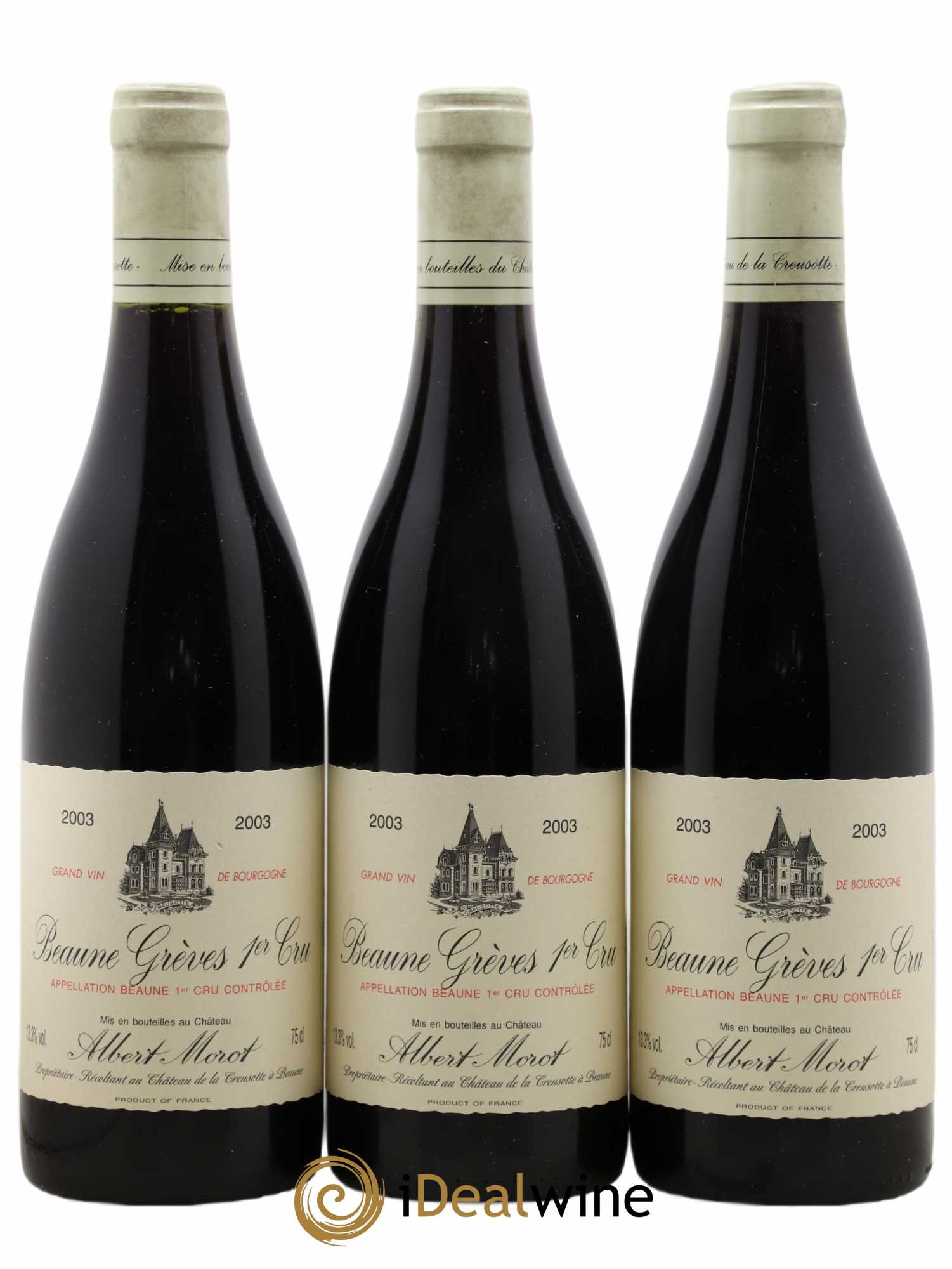 Beaune 1er Cru Grèves Albert Morot 2003 - Posten von 3 Flaschen - 0