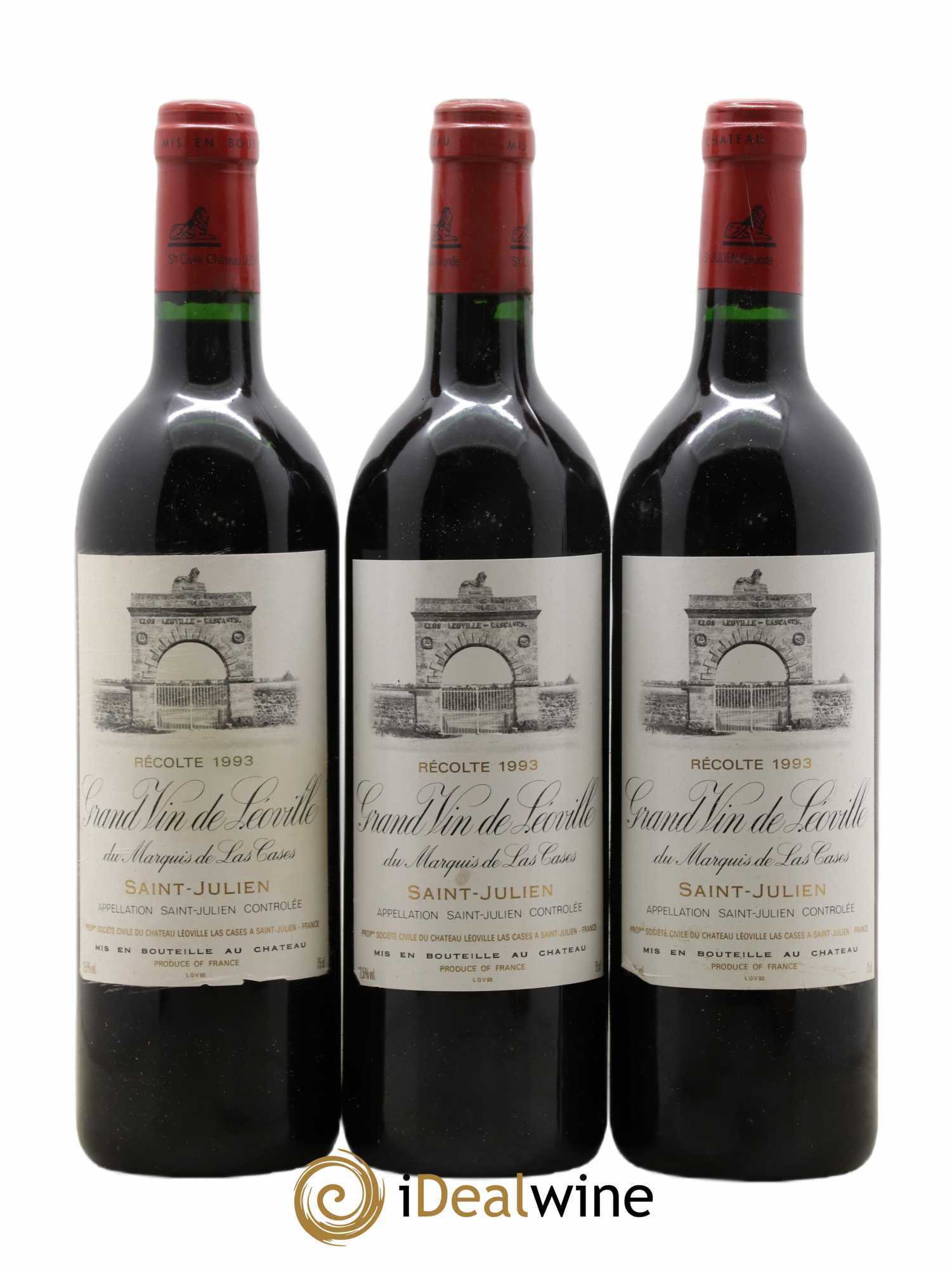 Château Léoville Las Cases 2ème Grand Cru Classé 1993 - Lotto di 3 bottiglie - 0