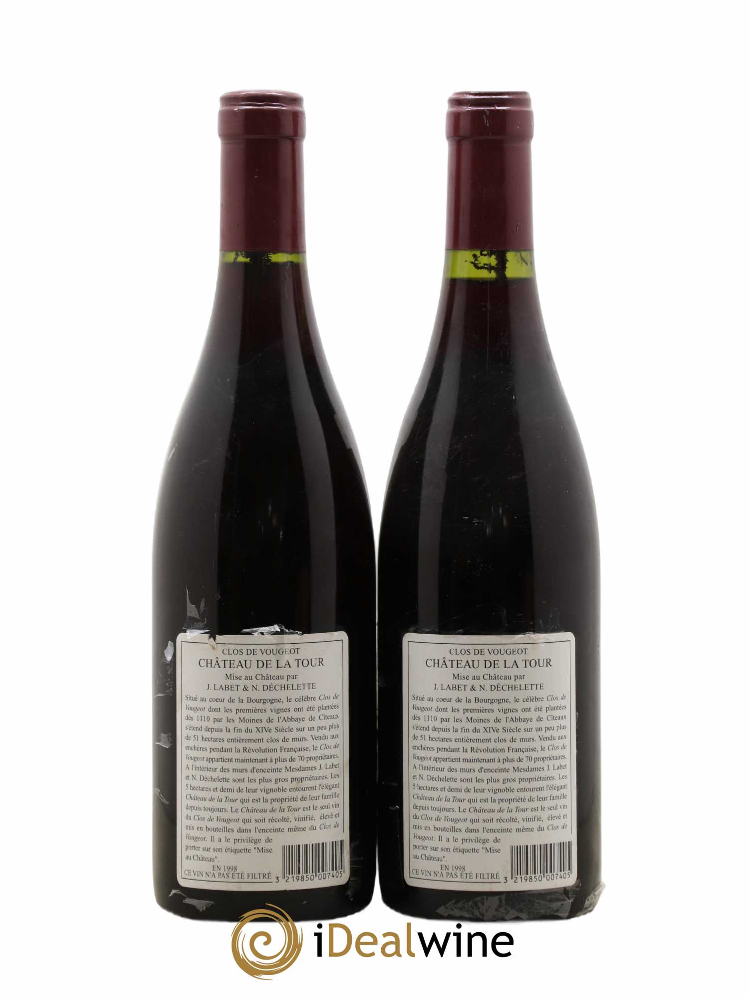 Clos de Vougeot Grand Cru Château de La Tour 1998 - Lot de 2 bouteilles - 1