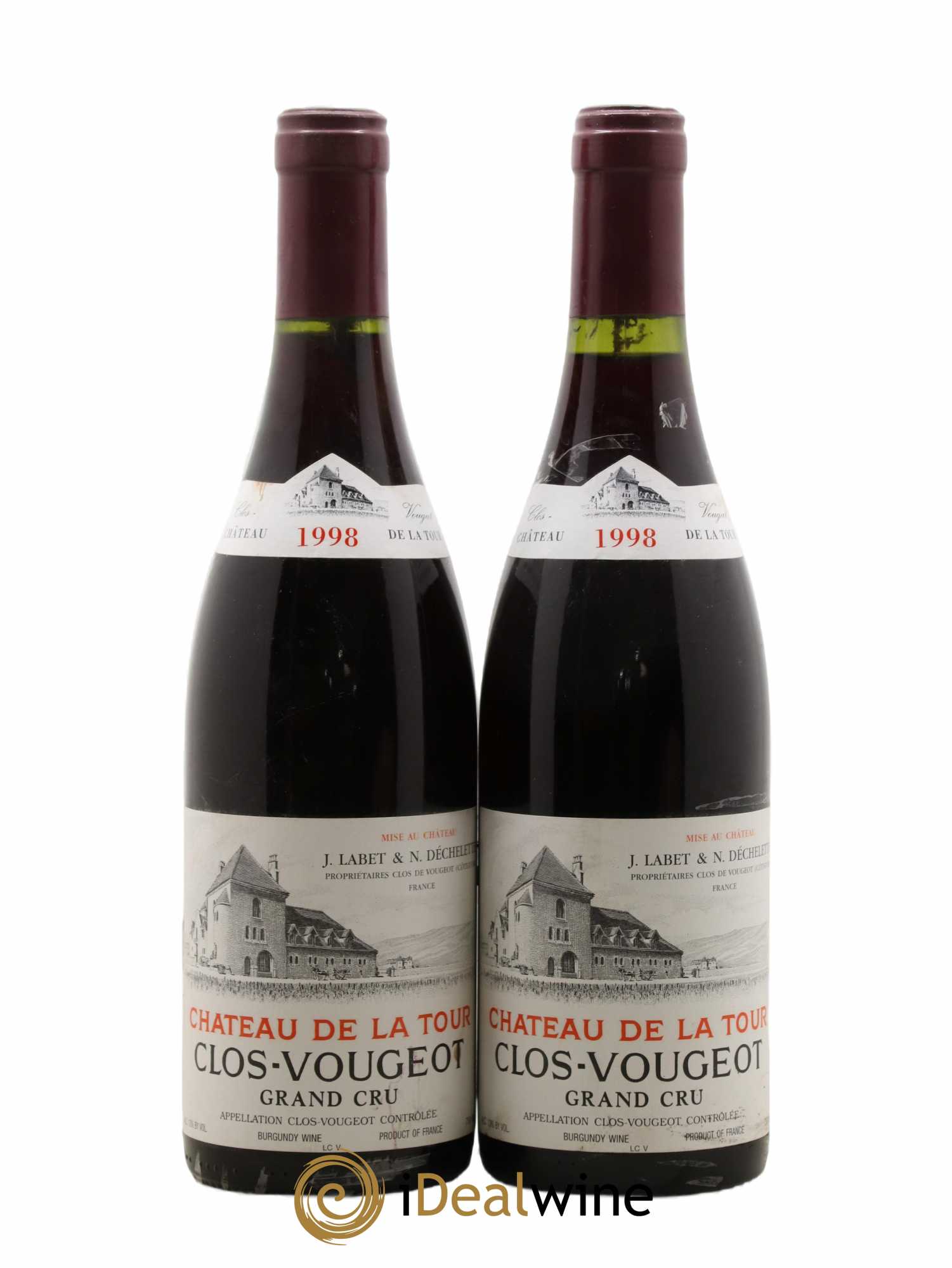 Clos de Vougeot Grand Cru Château de La Tour 1998 - Lot de 2 bouteilles - 0