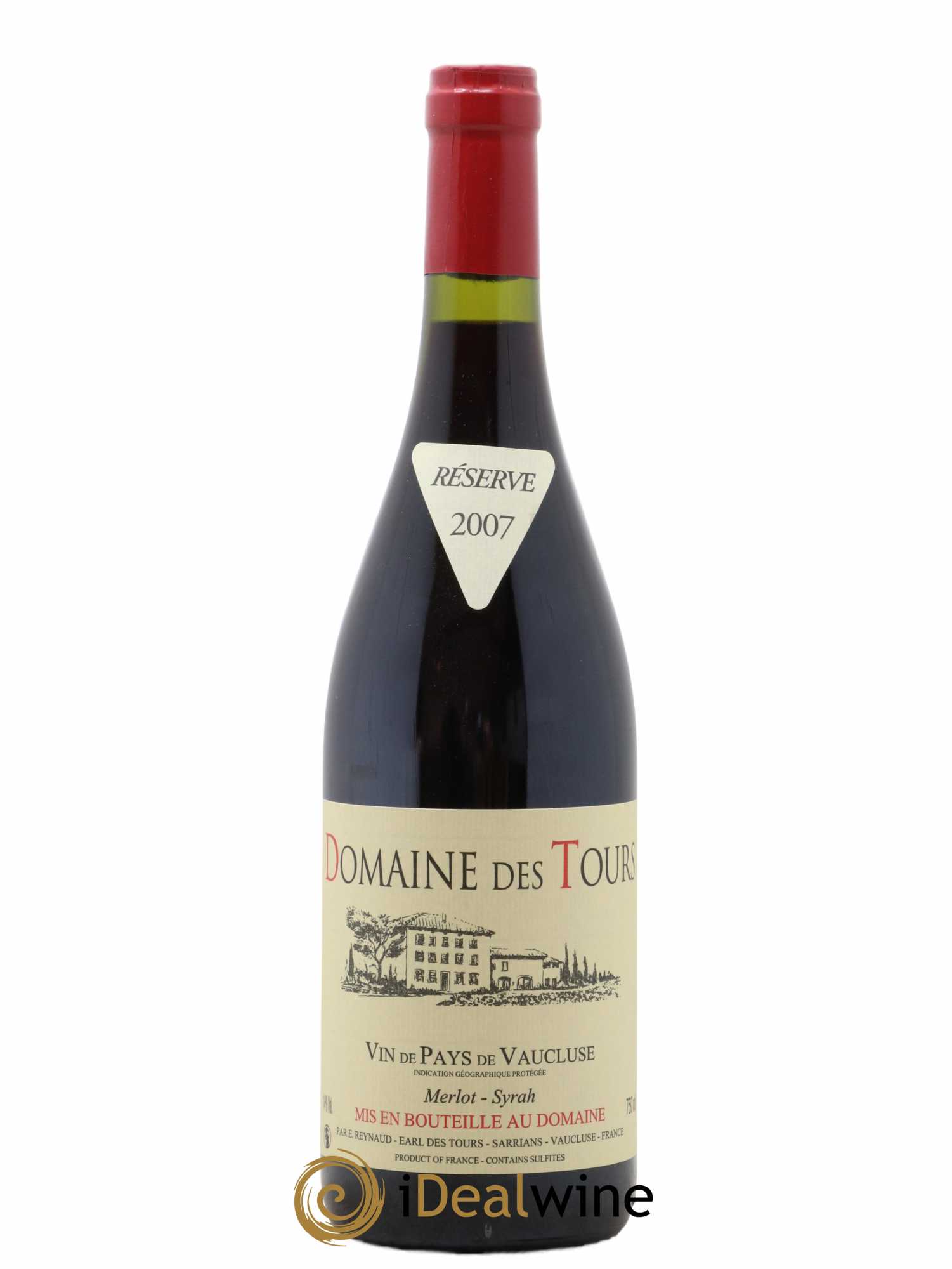 Vaucluse Domaine des Tours Merlot-Syrah Emmanuel Reynaud 2007 - Lot de 1 bouteille - 0
