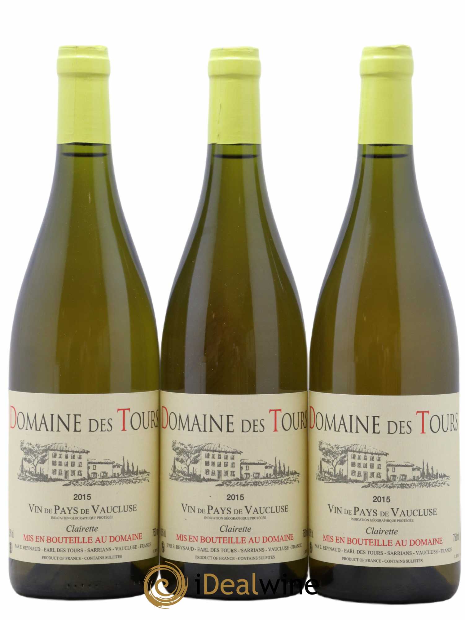 Vaucluse (Vin de Pays de Vaucluse) Domaine des Tours Emmanuel Reynaud Clairette 2015 - Lot de 3 bouteilles - 0