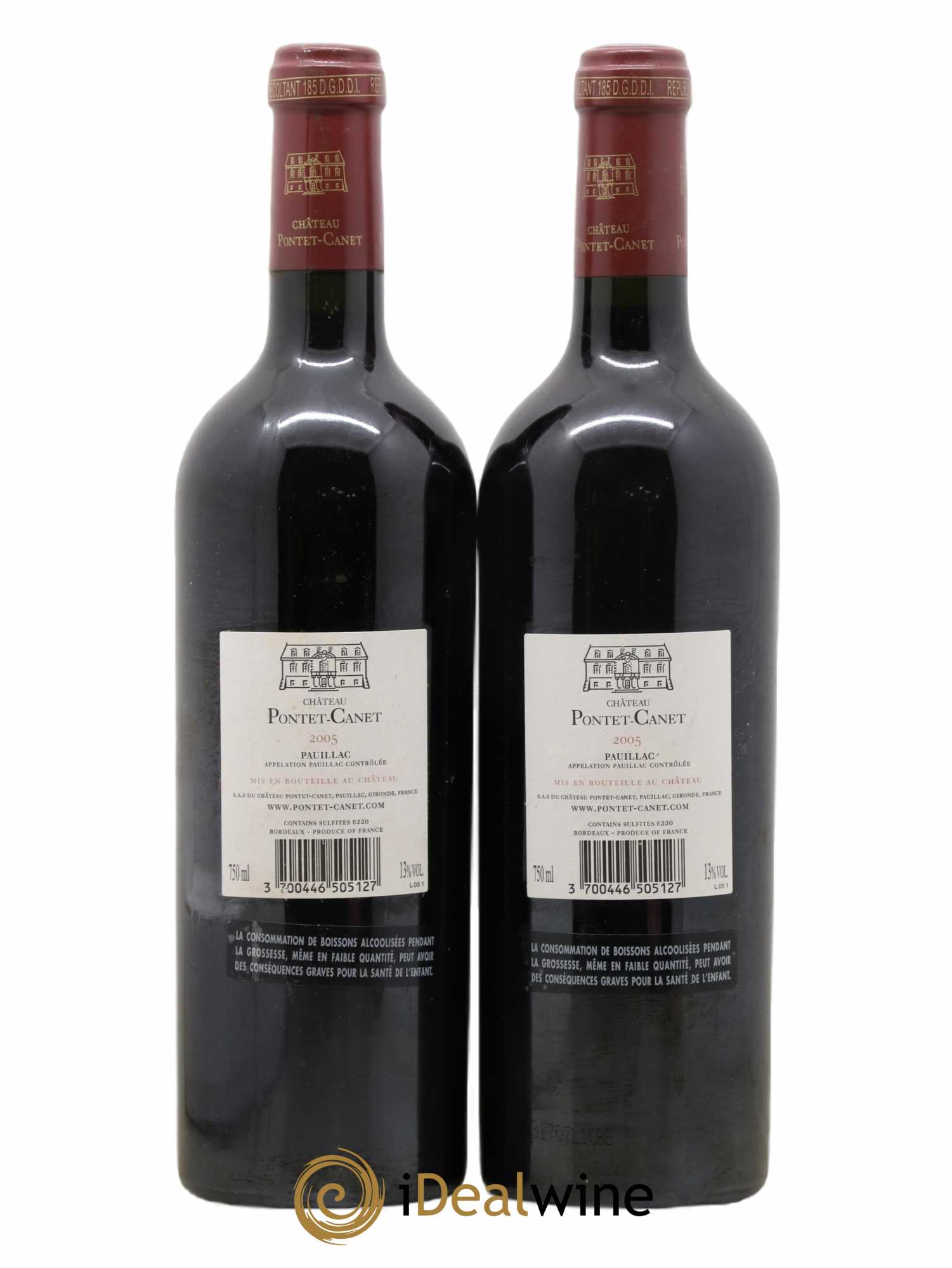 Château Pontet Canet 5ème Grand Cru Classé 2005 - Lot de 2 bouteilles - 1