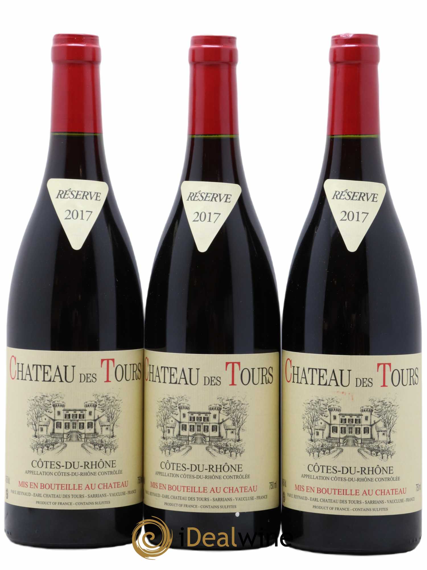 Côtes-du-Rhône Château des Tours Emmanuel Reynaud 2017 - Lot de 3 bouteilles - 0