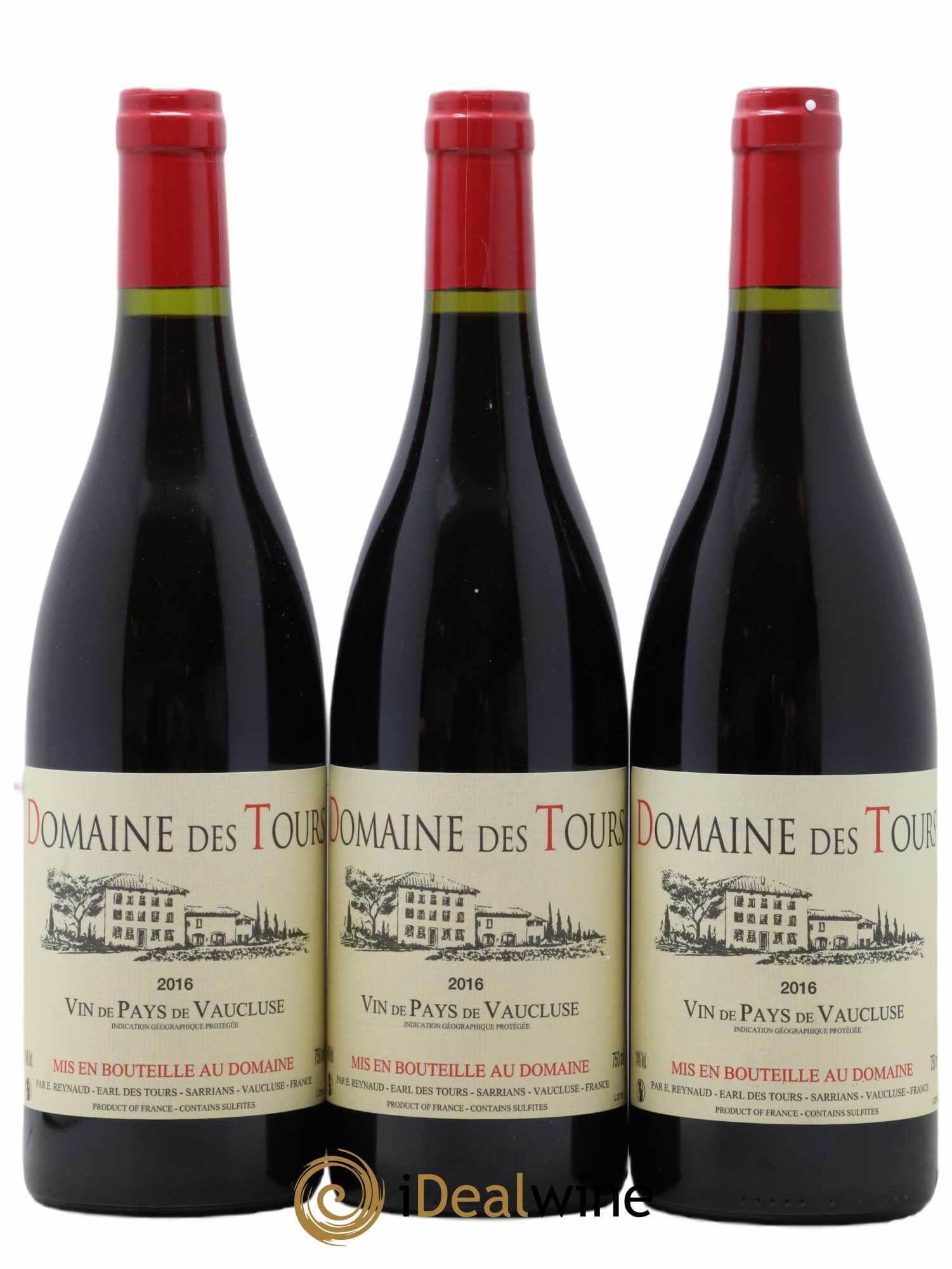 Vaucluse (Vin de Pays de Vaucluse) Domaine des Tours Emmanuel Reynaud 2016 - Lot de 3 bouteilles - 0