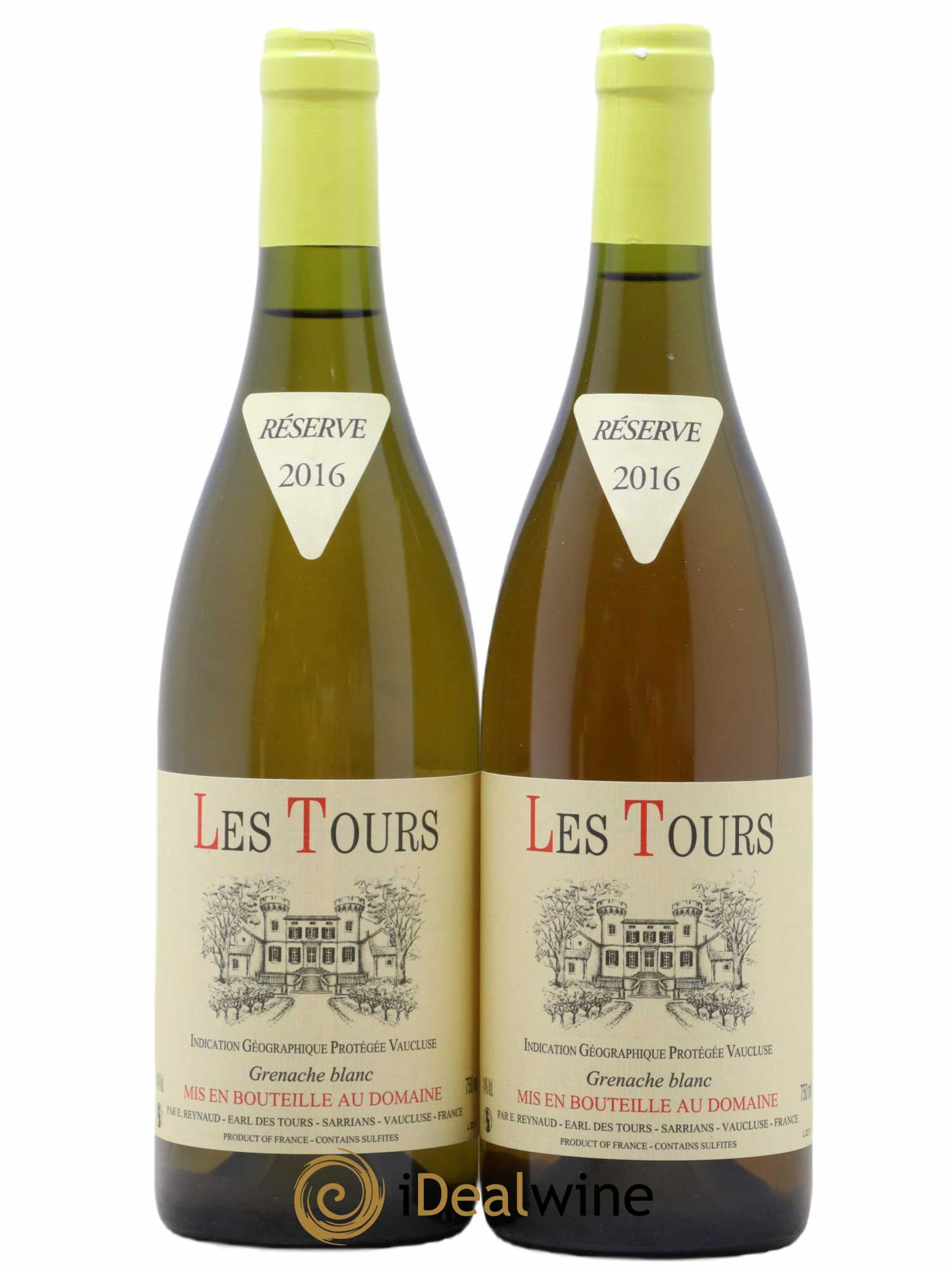 Vaucluse (Vin de Pays de Vaucluse) Les Tours Grenache Blanc Emmanuel Reynaud Grenache Blanc 2016 - Lot de 2 bouteilles - 0