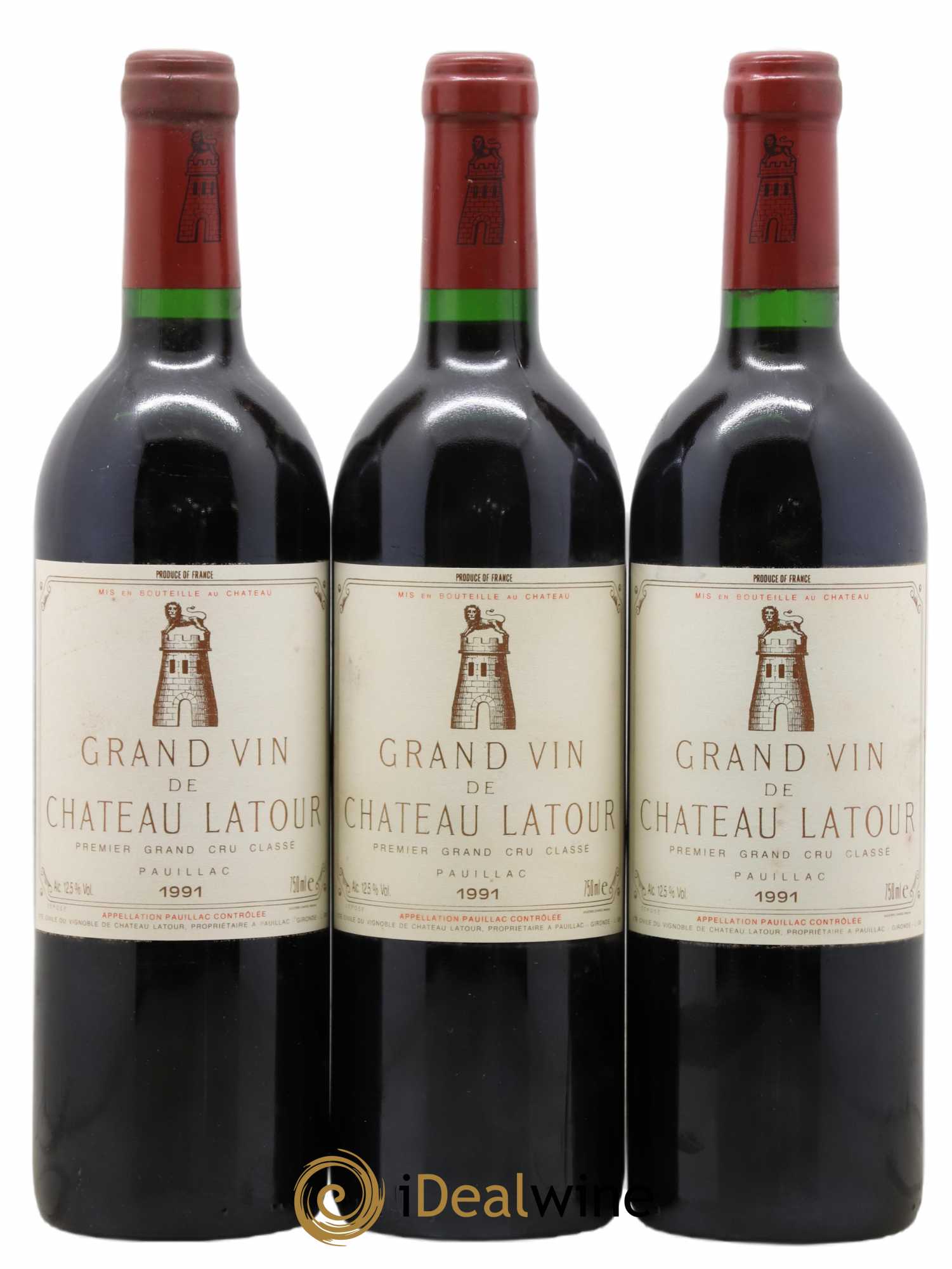Château Latour 1er Grand Cru Classé 1991 - Lot de 3 bouteilles - 0