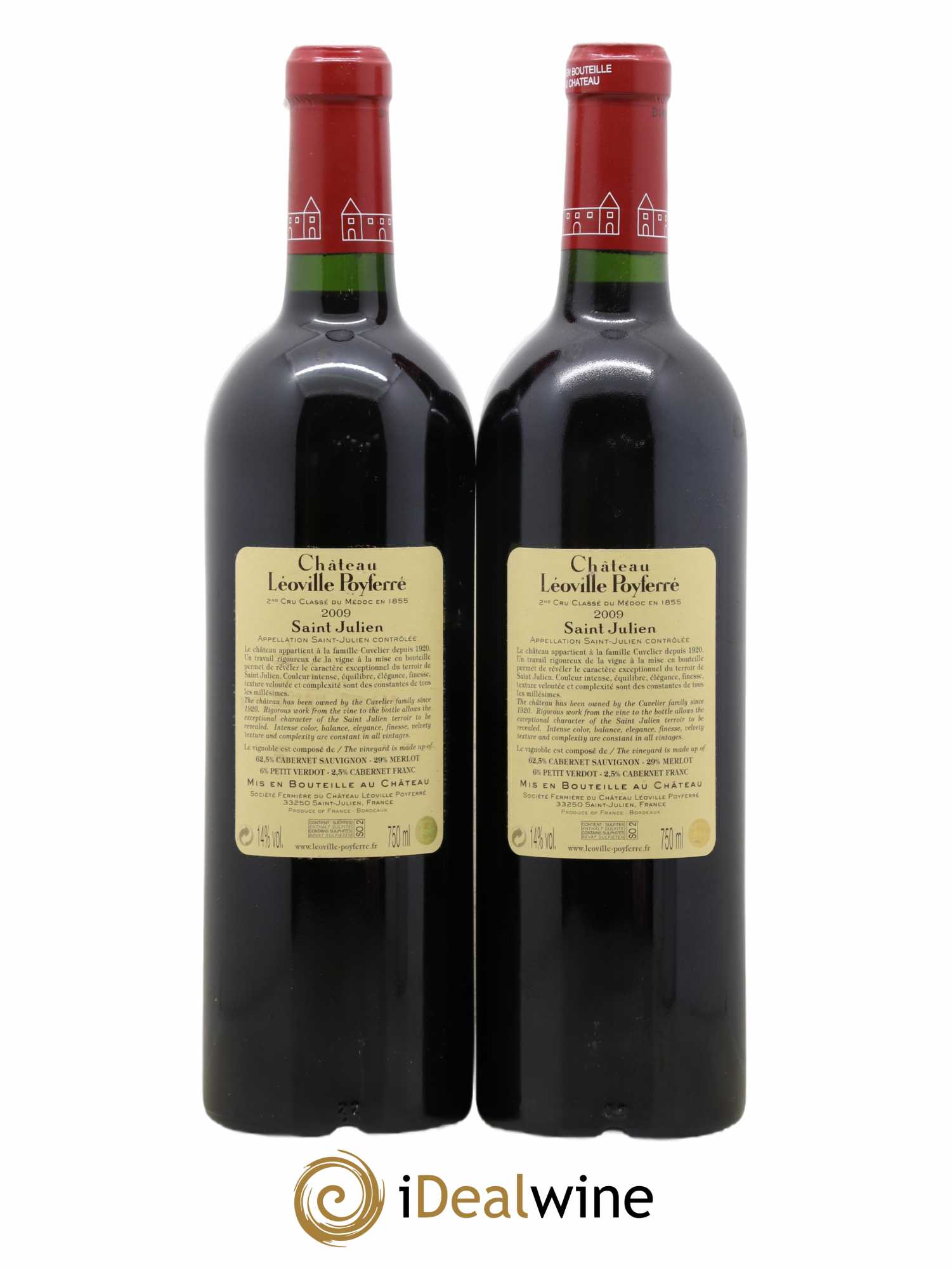Château Léoville Poyferré 2ème Grand Cru Classé 2009 - Lot de 2 bouteilles - 1
