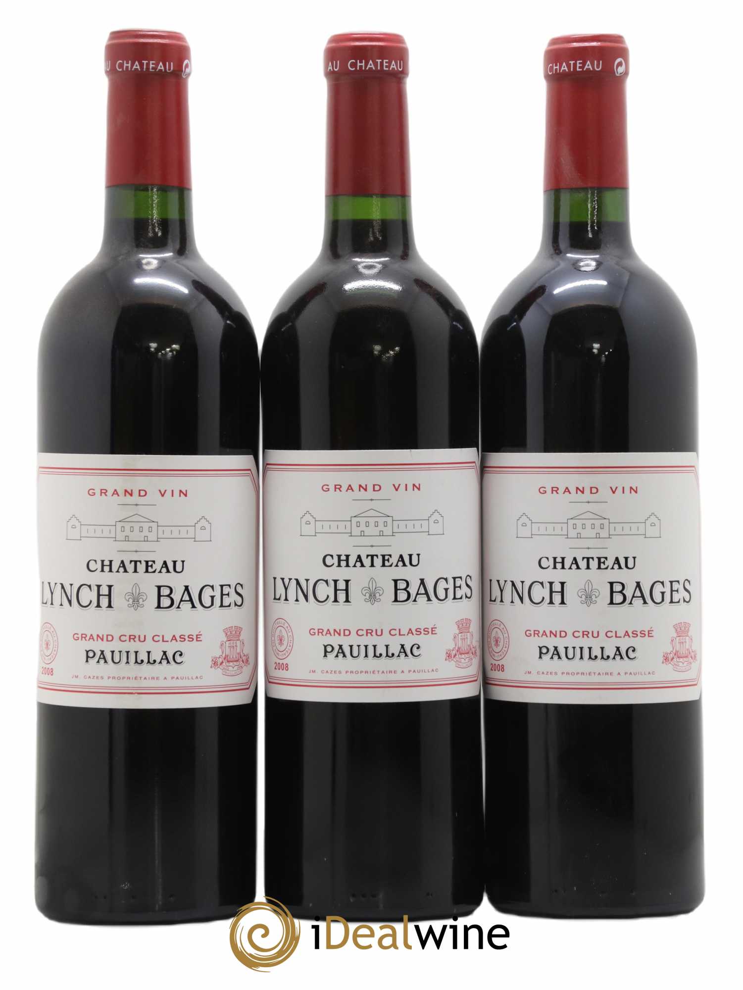 Château Lynch Bages 5ème Grand Cru Classé 2008 - Lot de 3 bouteilles - 0