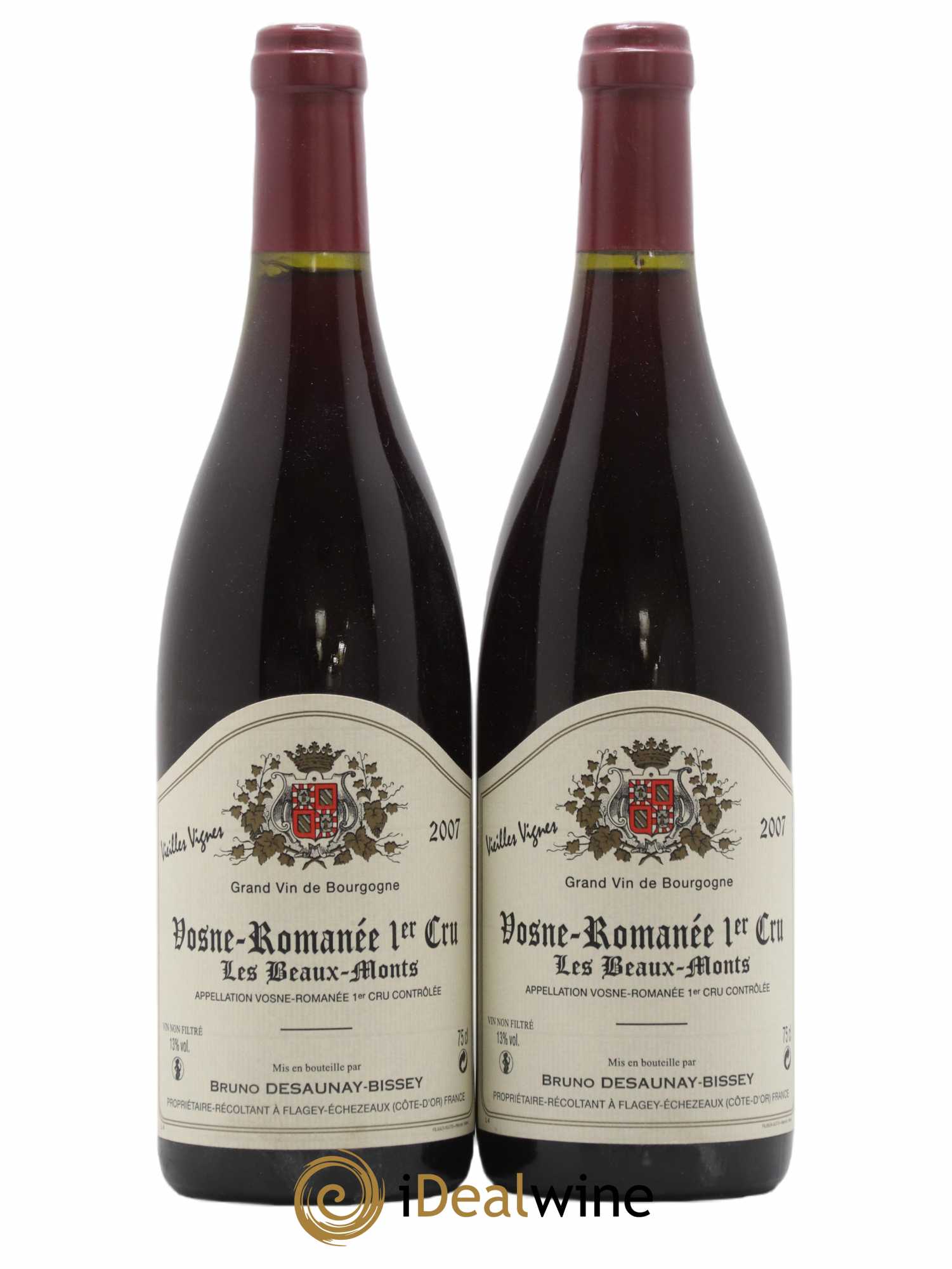 Vosne-Romanée 1er Cru Les Beaux Monts Vieilles Vignes Bruno Desauney-Bissey 2007 - Lot de 2 bouteilles - 0