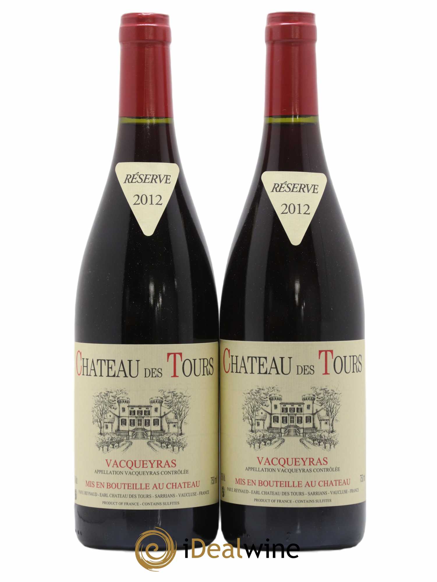 Vacqueyras Château des Tours Emmanuel Reynaud 2012 - Lot de 2 bouteilles - 0