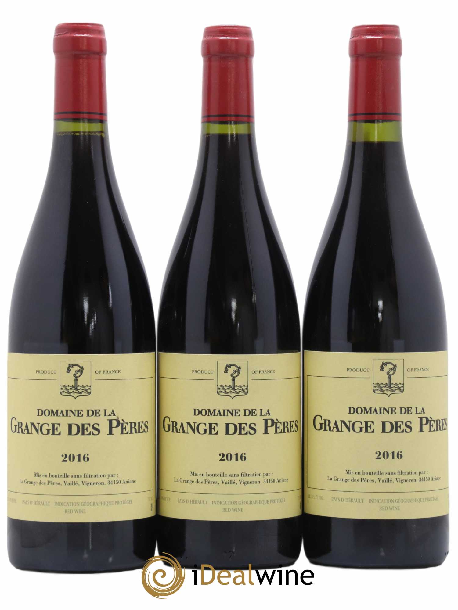 Pays d'Hérault Grange des Pères Laurent Vaillé 2016 - Lot de 3 bouteilles - 0