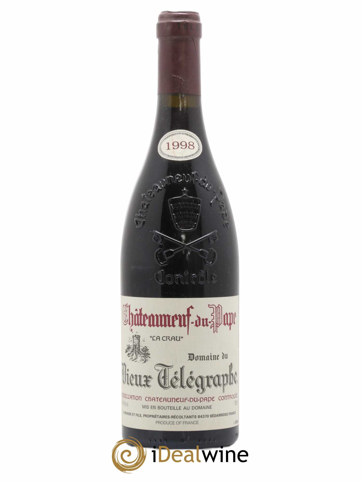 Châteauneuf-du-Pape Vieux Télégraphe (Domaine du) Vignobles Brunier 1998 - Lot de 1 bouteille - 0