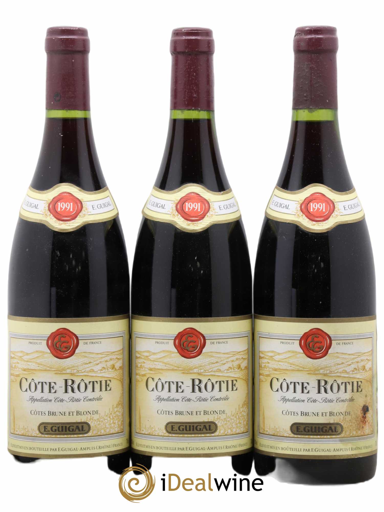 Côte-Rôtie Côtes Brune et Blonde Guigal 1991 - Lot de 3 bouteilles - 0