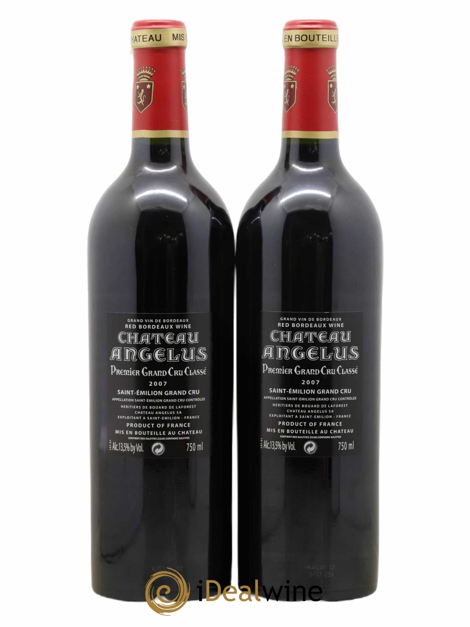 Château Angélus 1er Grand Cru Classé A 2007 - Lot de 2 bouteilles - 1