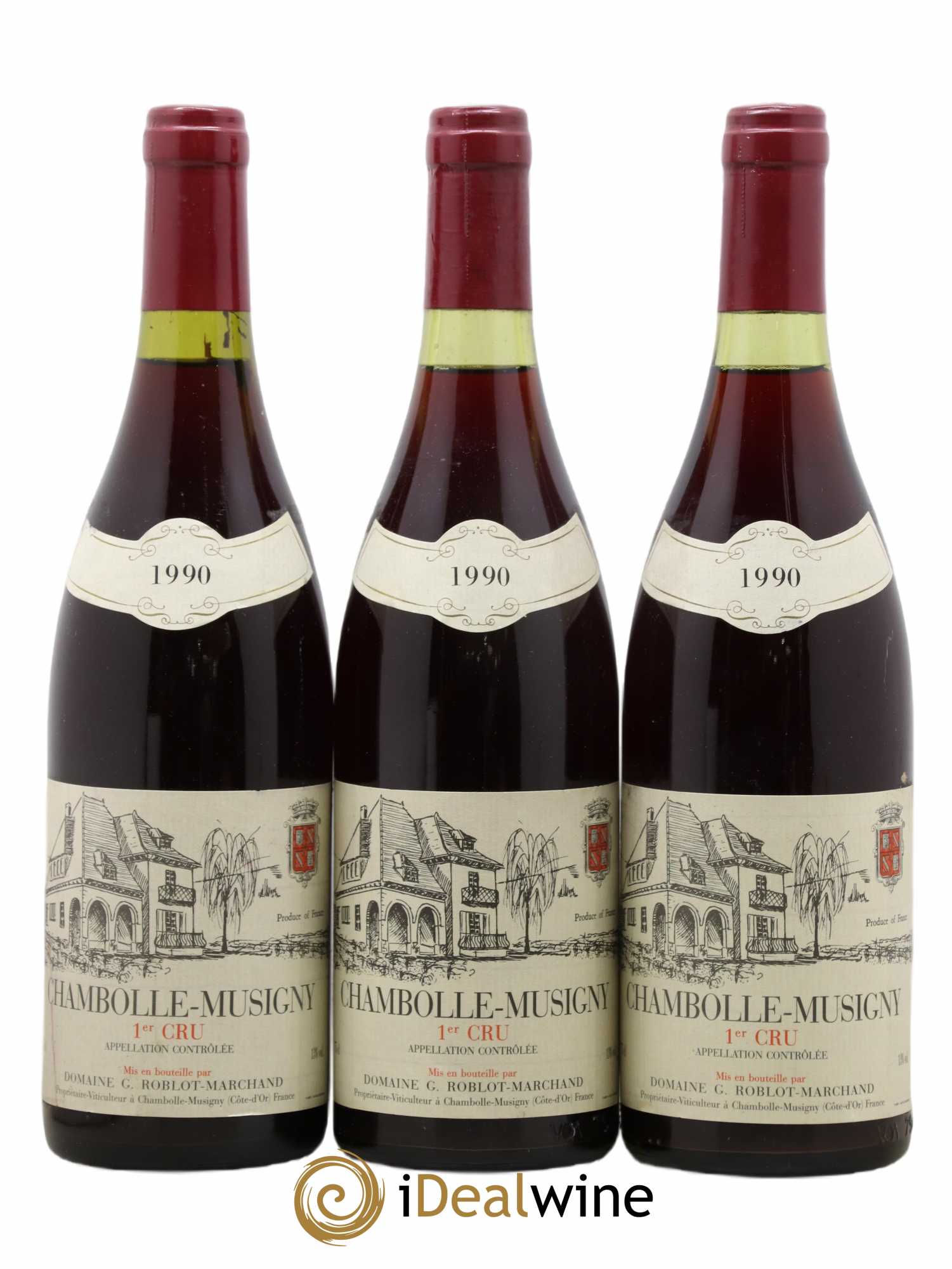 Chambolle-Musigny 1er Cru Domaine Roblot - Marchand 1990 - Posten von 3 Flaschen - 0