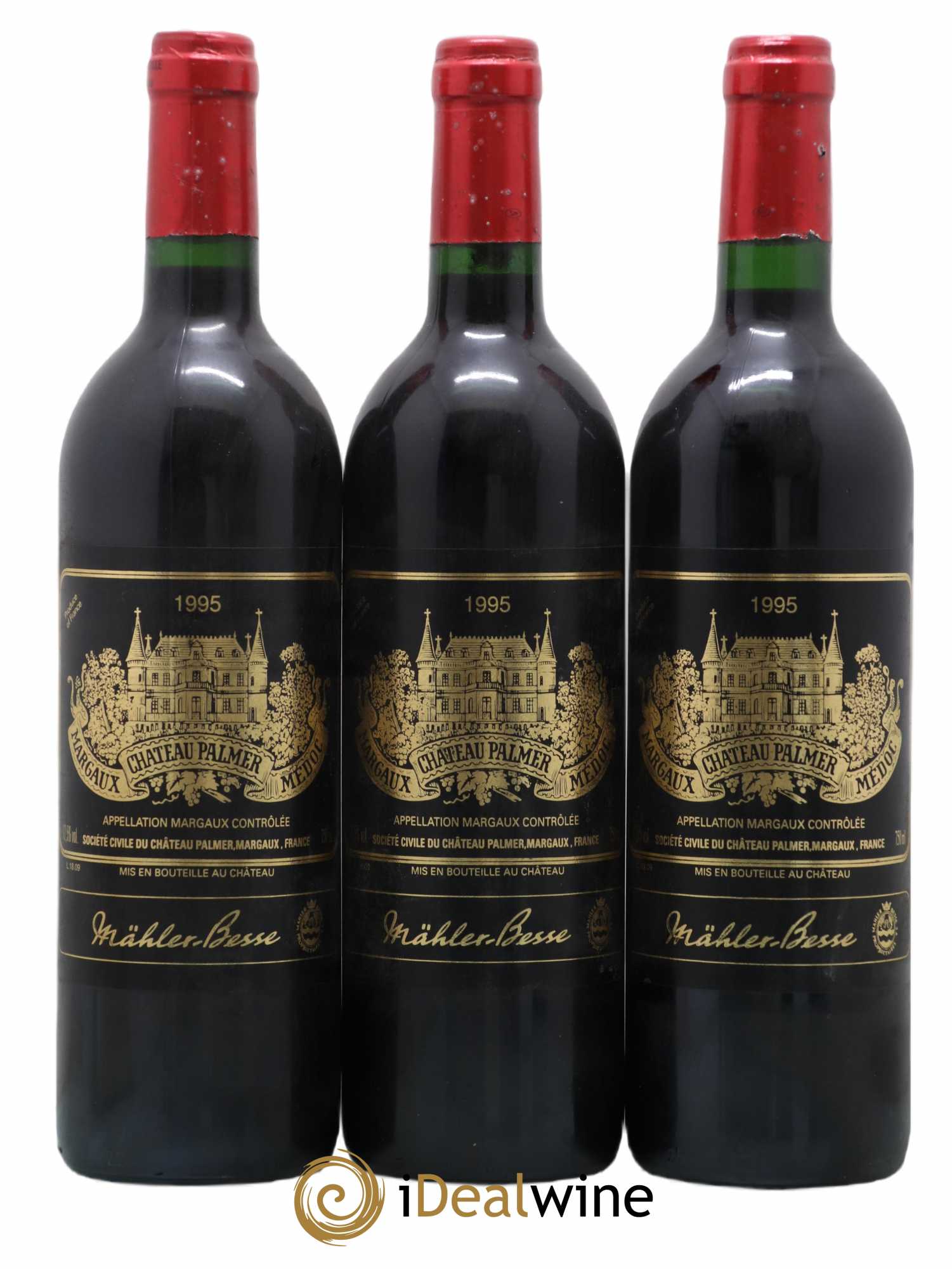 Château Palmer 3ème Grand Cru Classé 1995 - Lot de 3 bouteilles - 0