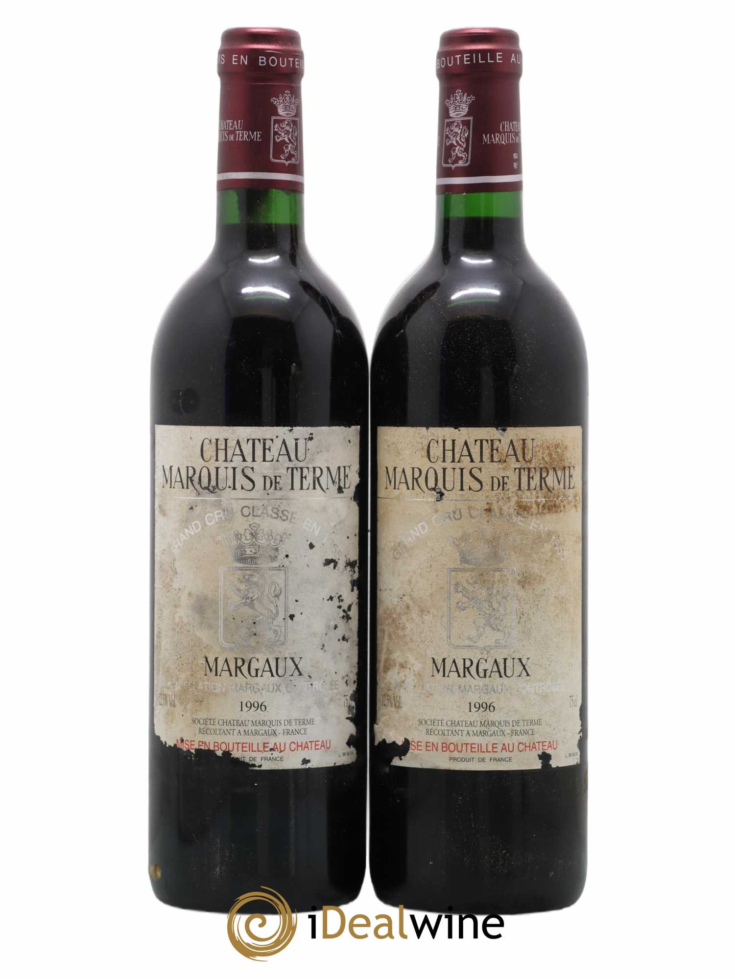 Château Marquis de Terme 4ème Grand Cru Classé 1996 - Lot de 2 bouteilles - 0