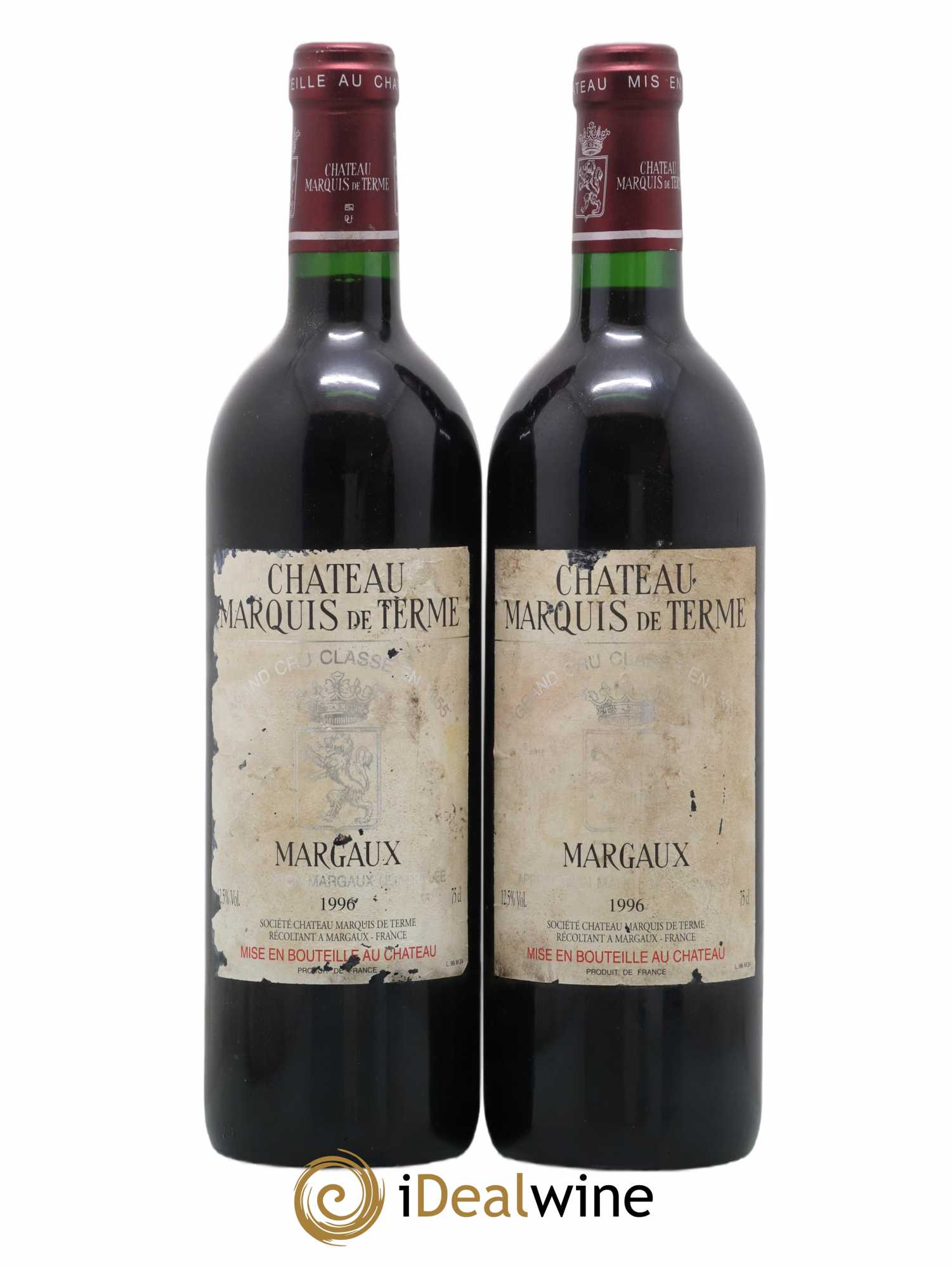 Château Marquis de Terme 4ème Grand Cru Classé 1996 - Lot de 2 bouteilles - 0