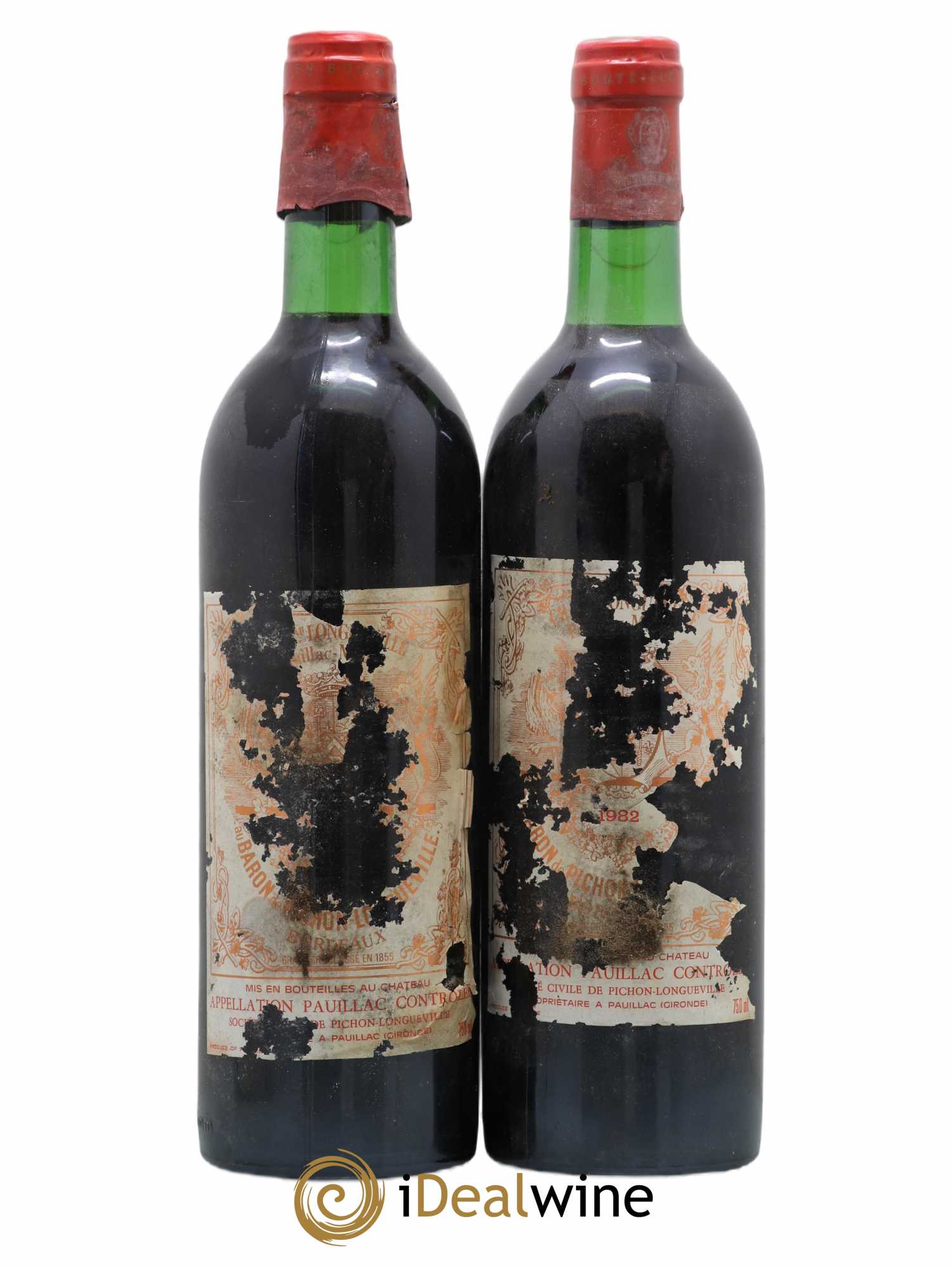Pichon Longueville Baron 2ème Grand Cru Classé (sans prix de réserve) 1982 - Lot de 2 bouteilles - 0