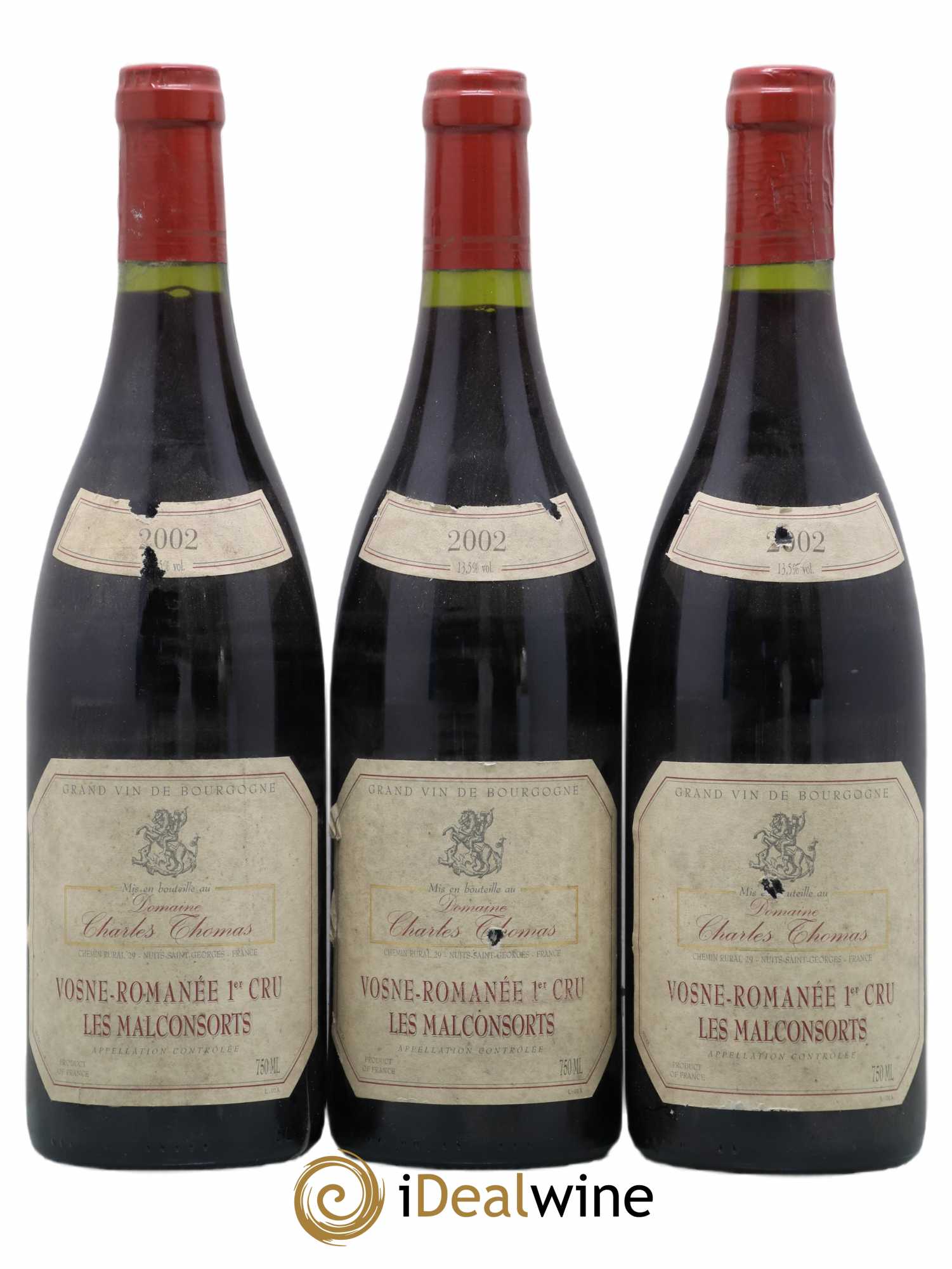 Vosne-Romanée 1er Cru Les Malconsorts Charles Thomas 2002 - Posten von 3 Flaschen - 0
