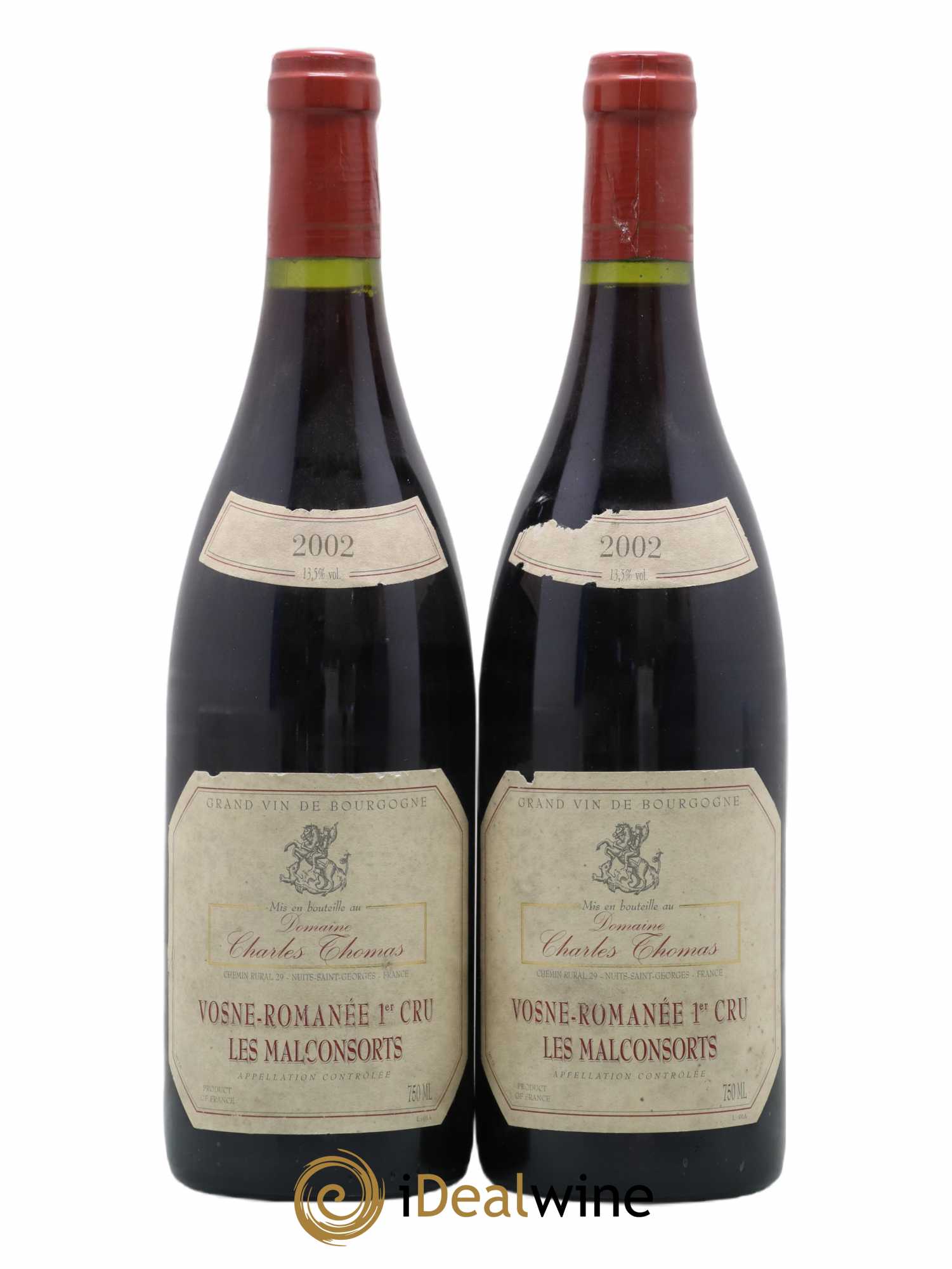 Vosne-Romanée 1er Cru Les Malconsorts Charles Thomas 2002 - Posten von 2 Flaschen - 0